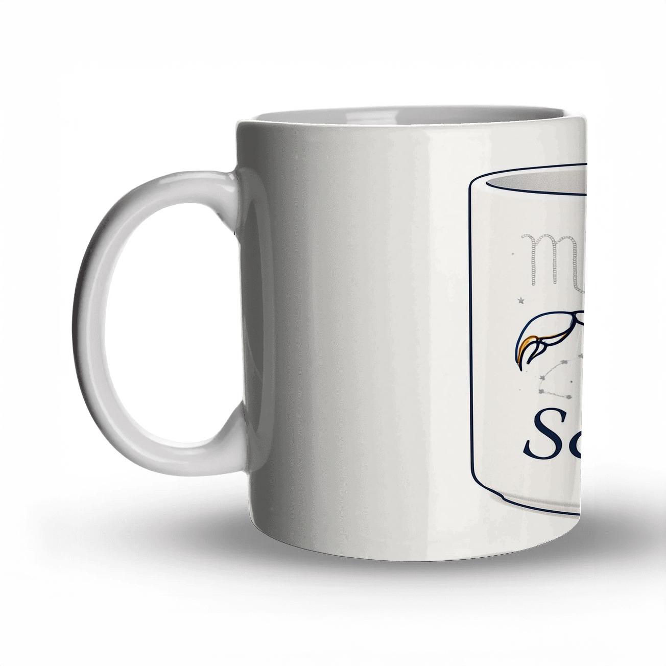 Scorpio Star Cartography Mug Line Art ceramic coffee mugs