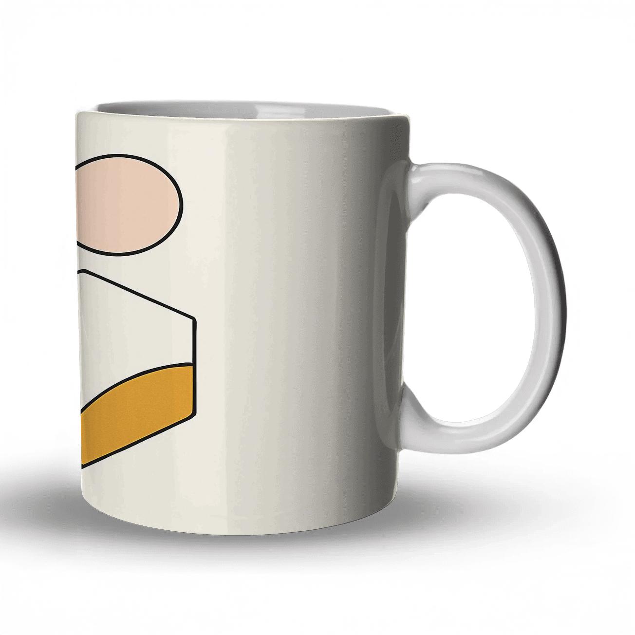 Geometric Tideforms With Indigo Mustard Rhythm gift mugs for occasions