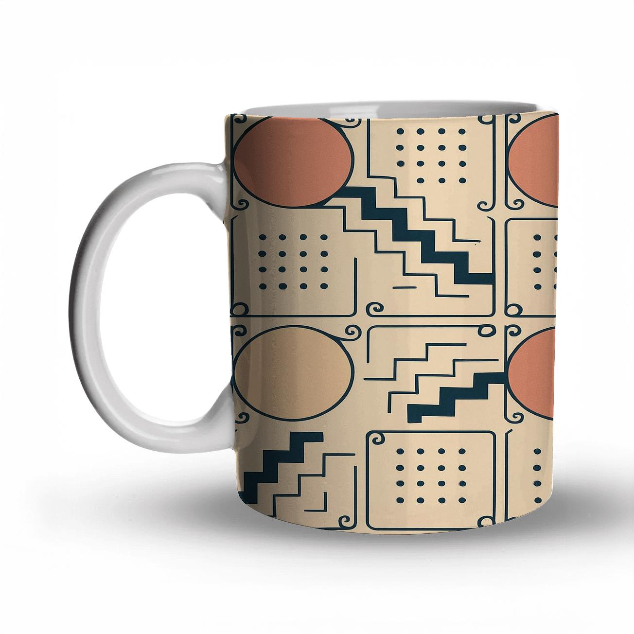 Bauhaus Comet Weave Ornament premium drinkware mugs