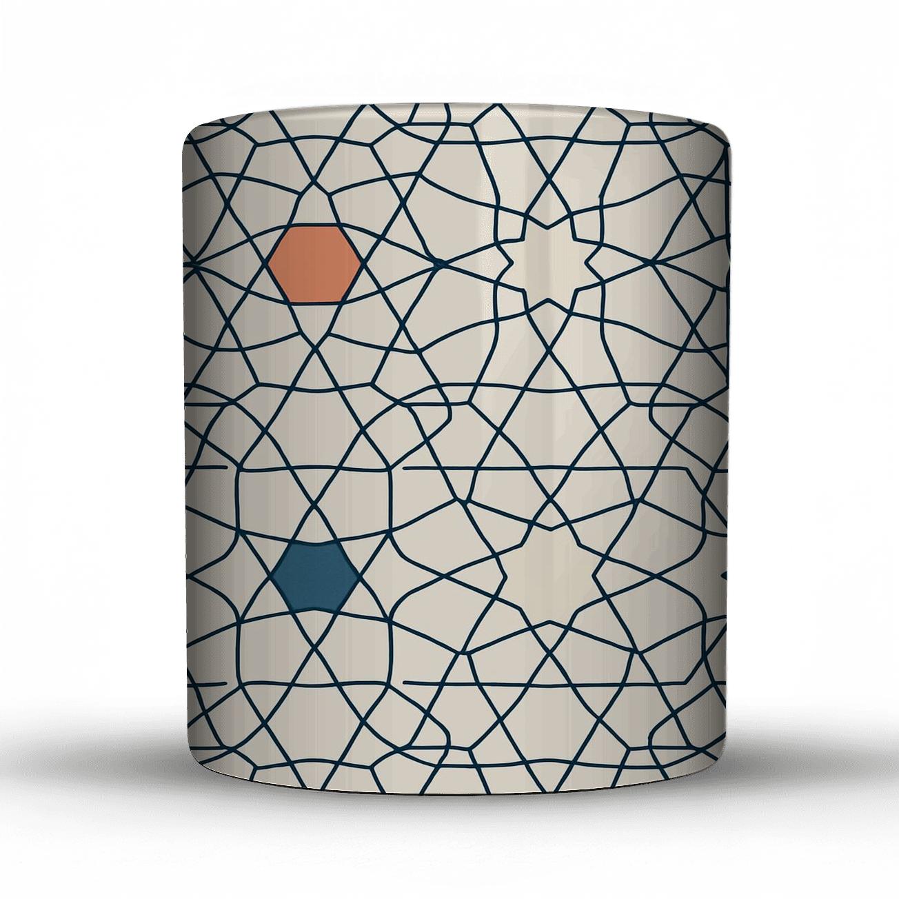 Girih Star Lattice Minimal Ornament decorative mug sets