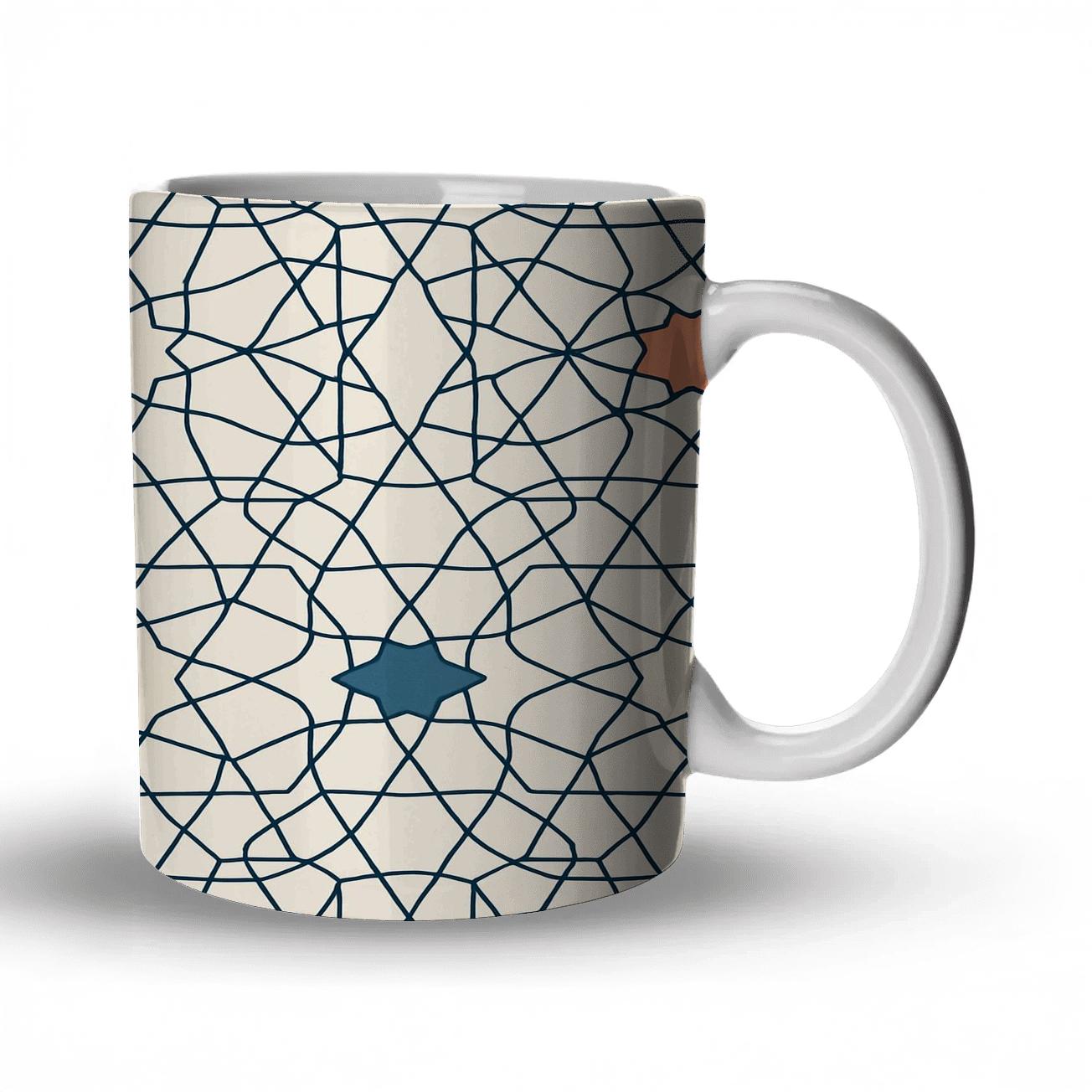 Girih Star Lattice Minimal Ornament decorative mug sets