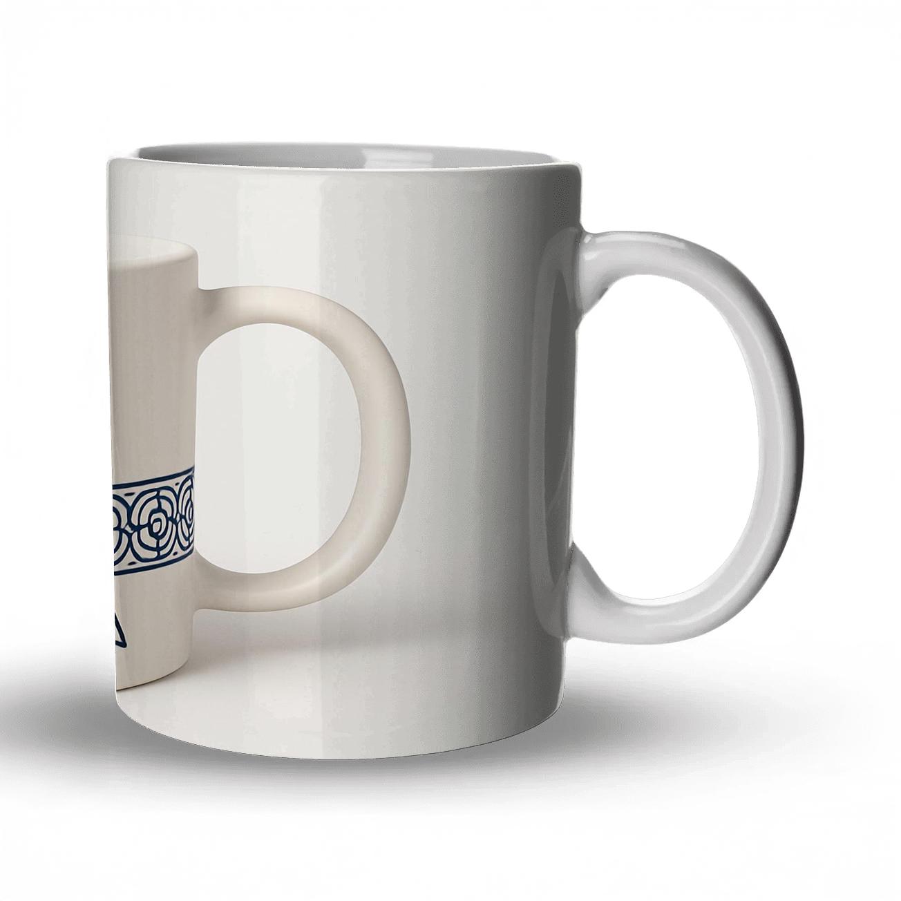 Ukiyo E Owl Rosette Pattern Mug Line Art ceramic coffee mugs