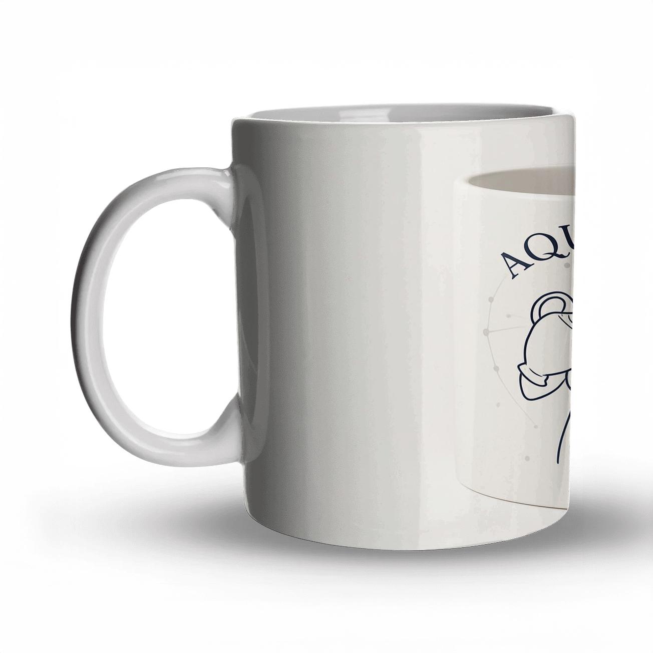 Aquarius Art Nouveau Constellation Flow Mug Line Art travel mugs with handles