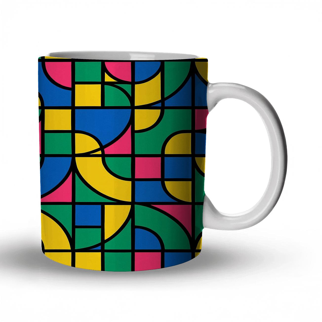 Bauhaus Neon Constellation Weave premium drinkware mugs