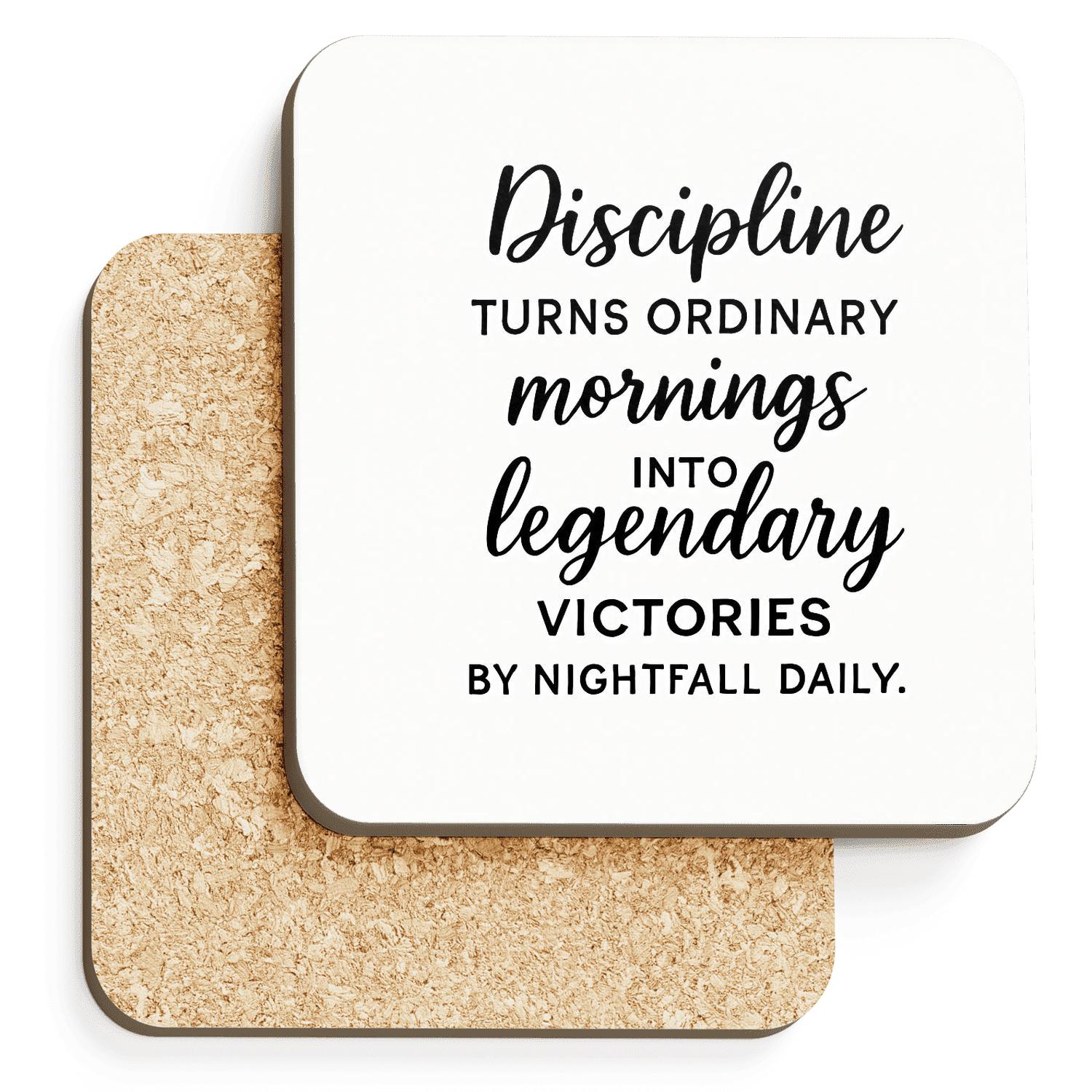 Discipline Makes Legends custom engraved coasters
