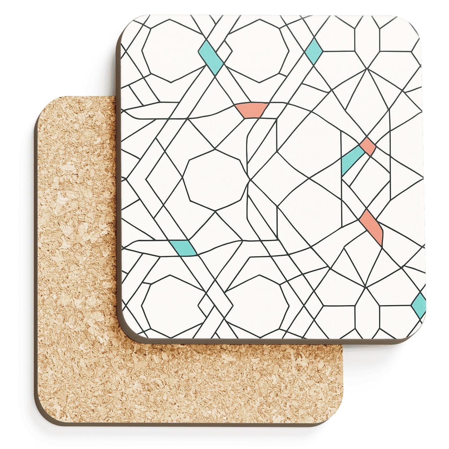 Andalusian Girih Minimal Interlace stone coaster collections