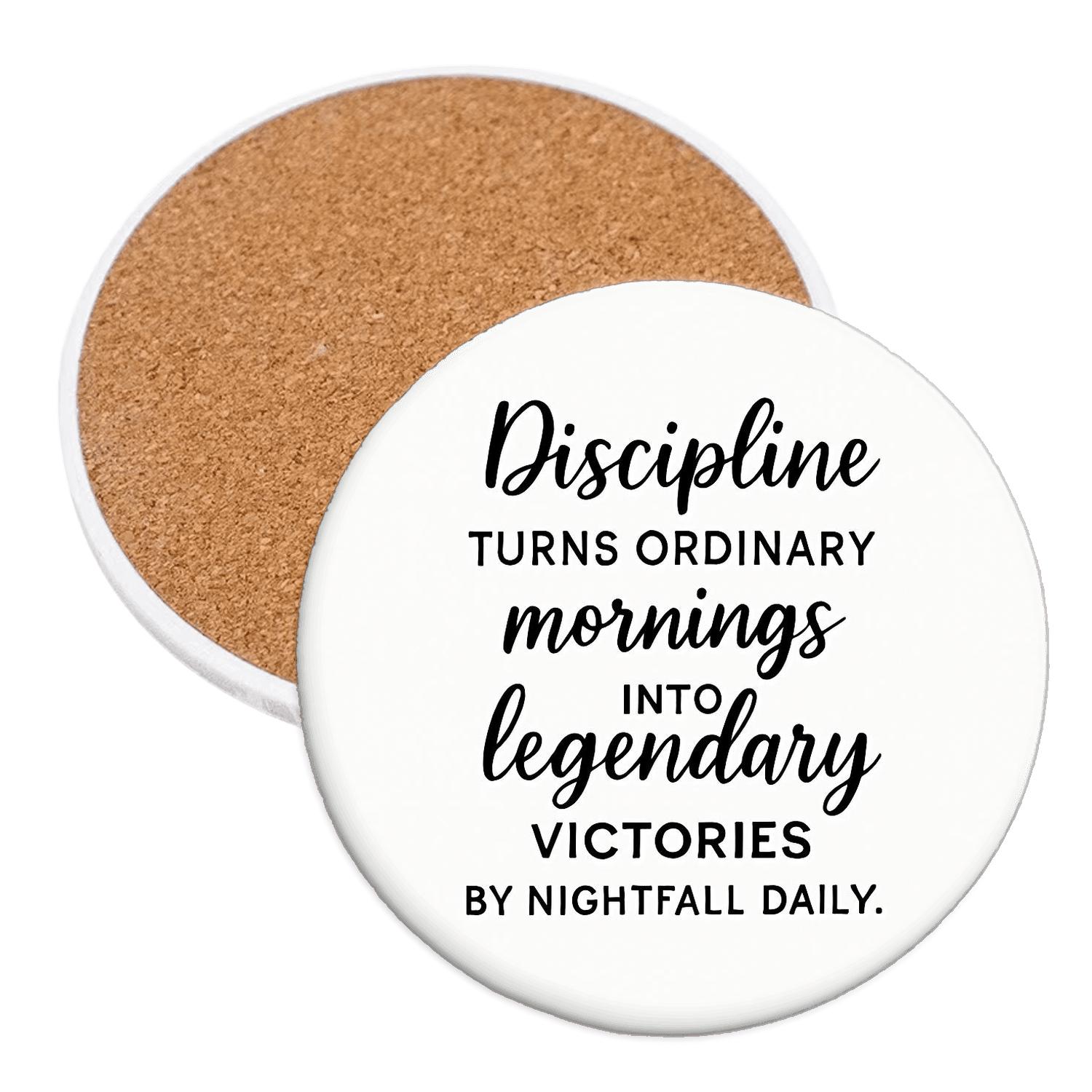 Discipline Makes Legends cork coaster sets