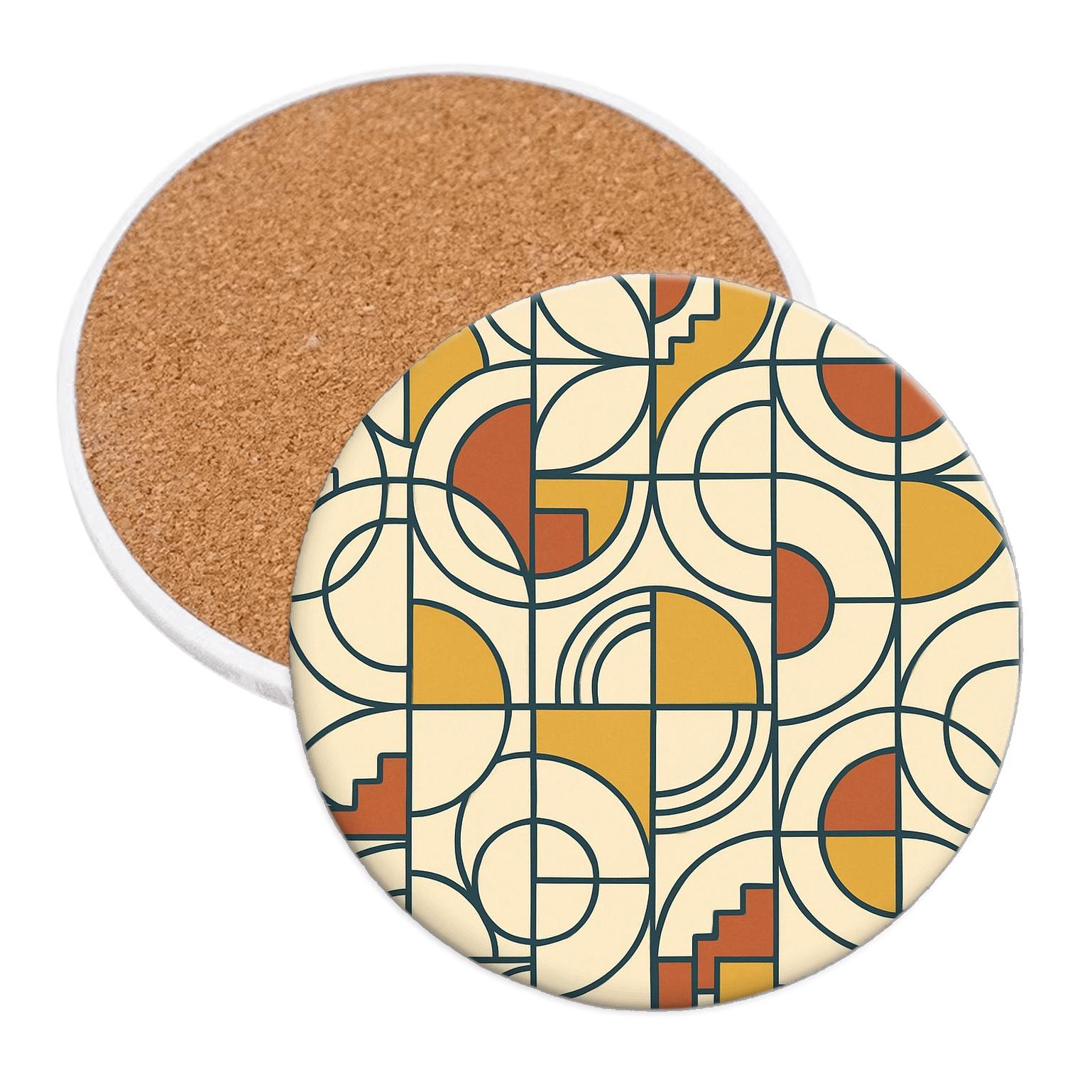 Bauhaus Weimar Line Glyphs With Art Deco Accents custom engraved coasters