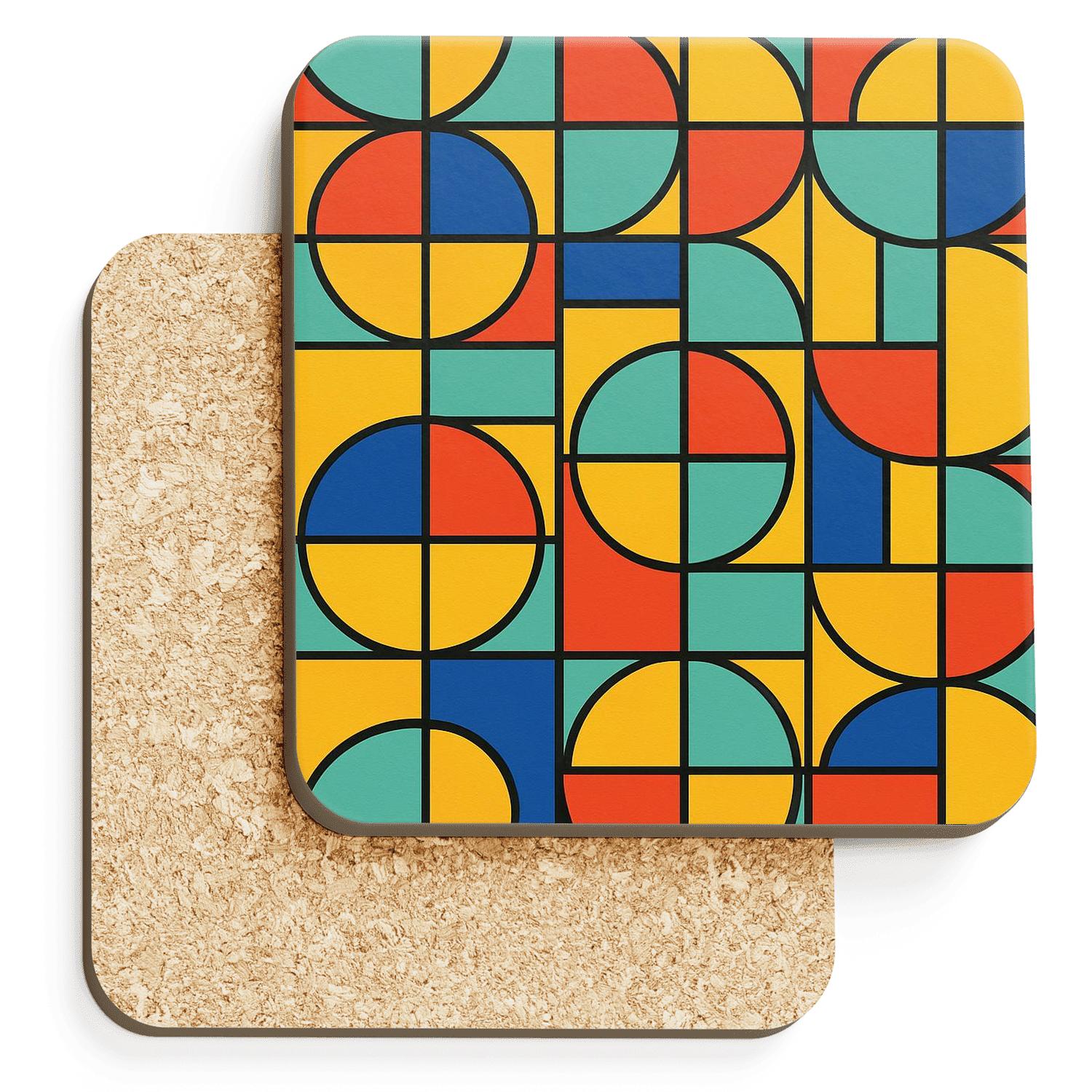 Bauhaus Fiesta Line Grid coasters for home decor