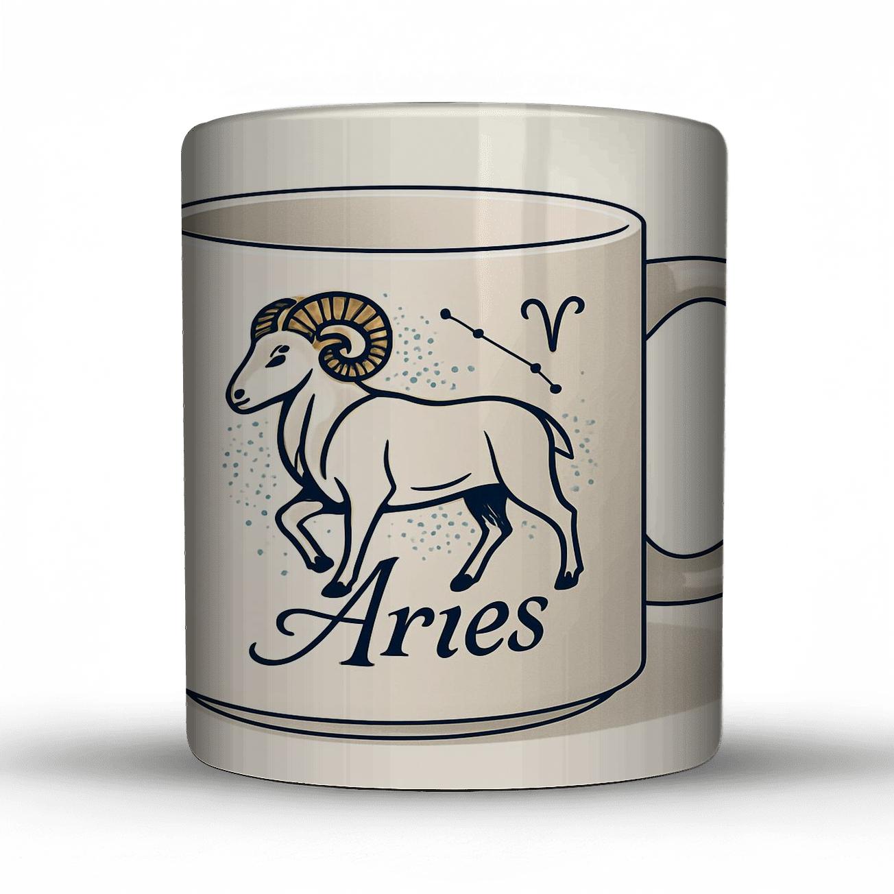 Aries Ram Celestial Line Art Mug Design decorative mug sets