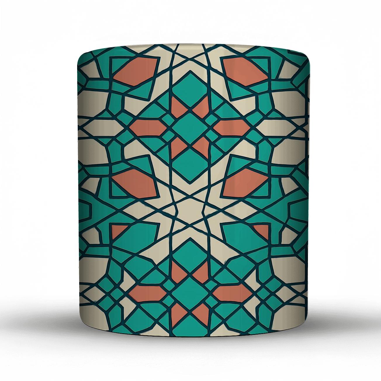 Girih Star Rosette Minimal Linework gift mugs for occasions