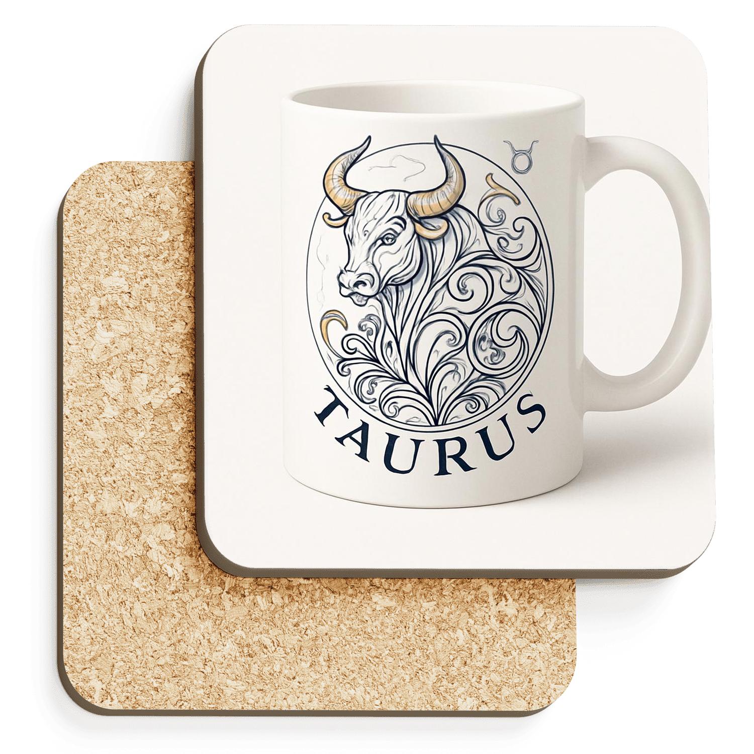 Taurus Celestial Bull Filigree custom engraved coasters