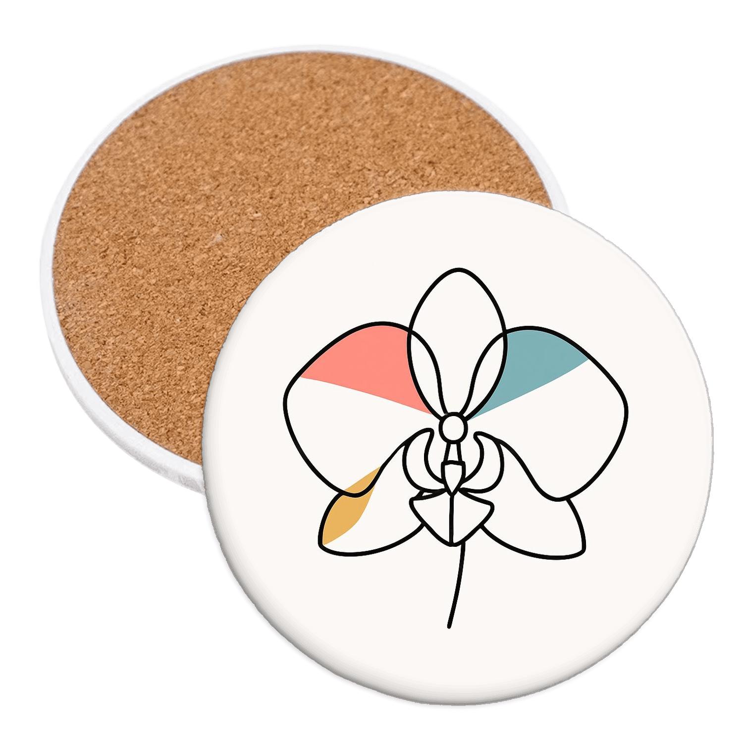 Monoline Orchid And Solar Gradient Petals absorbent drink coasters