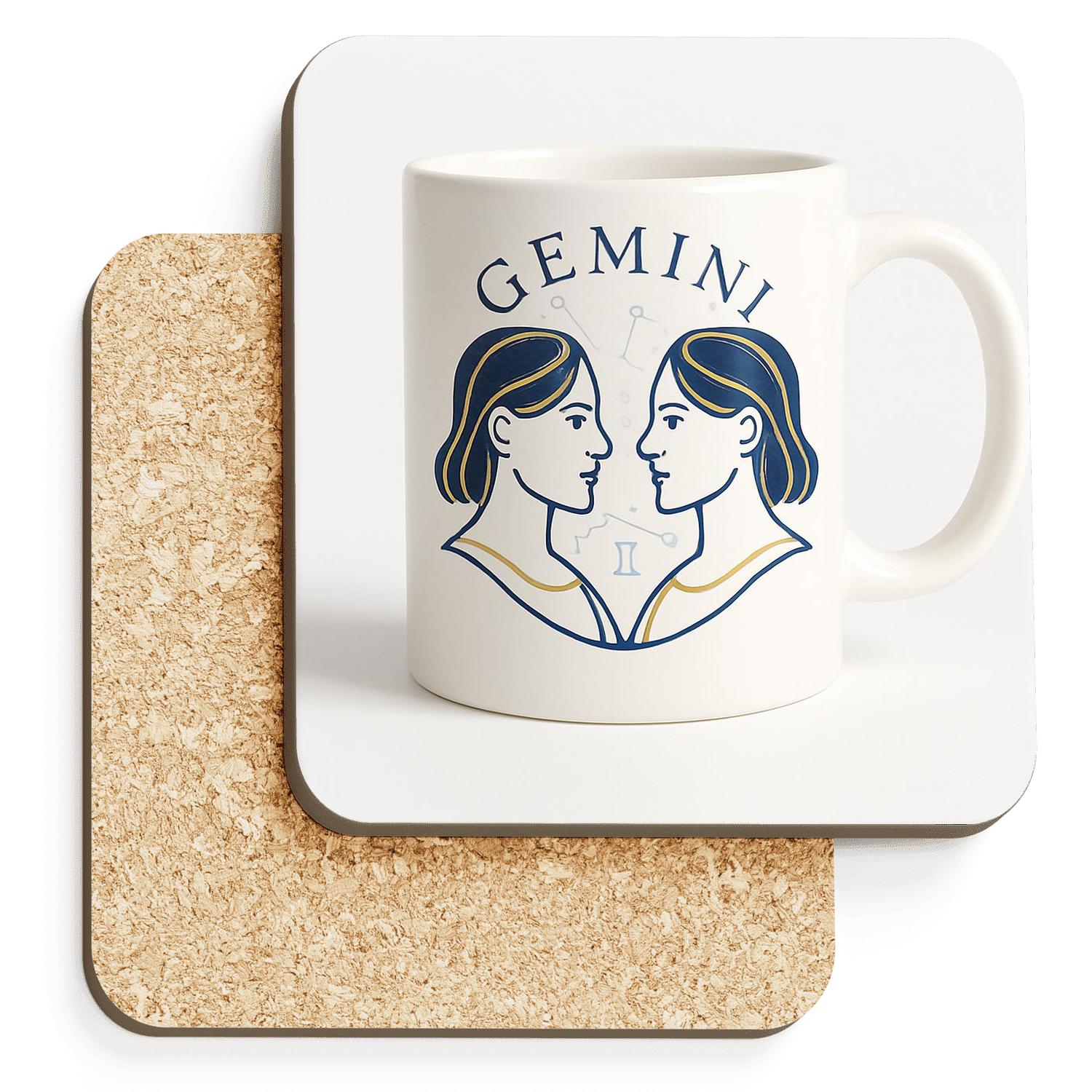 Gemini Twins Astral Mirror Emblem stone coaster collections