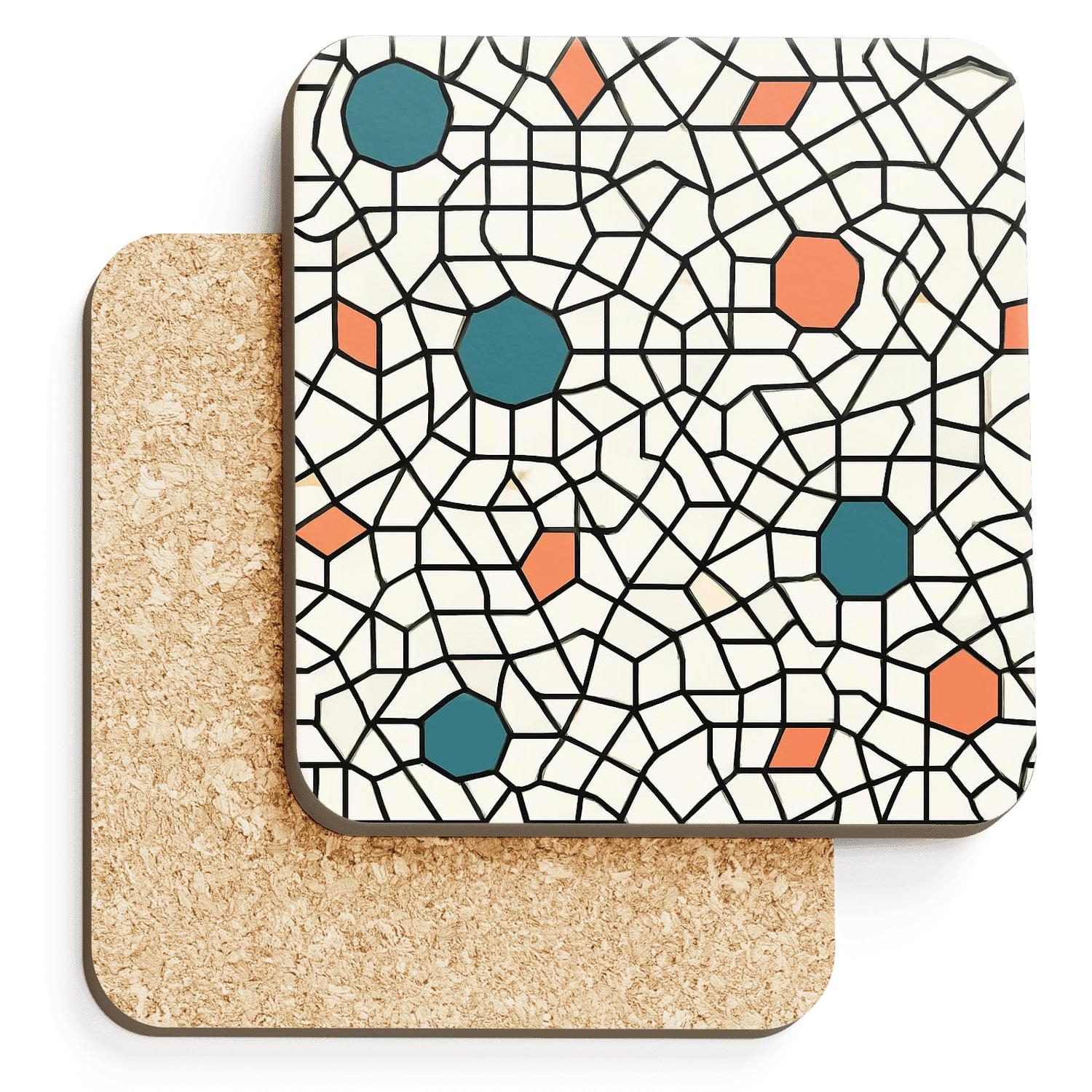 Islamic Girih Minimal Knotfield custom engraved coasters