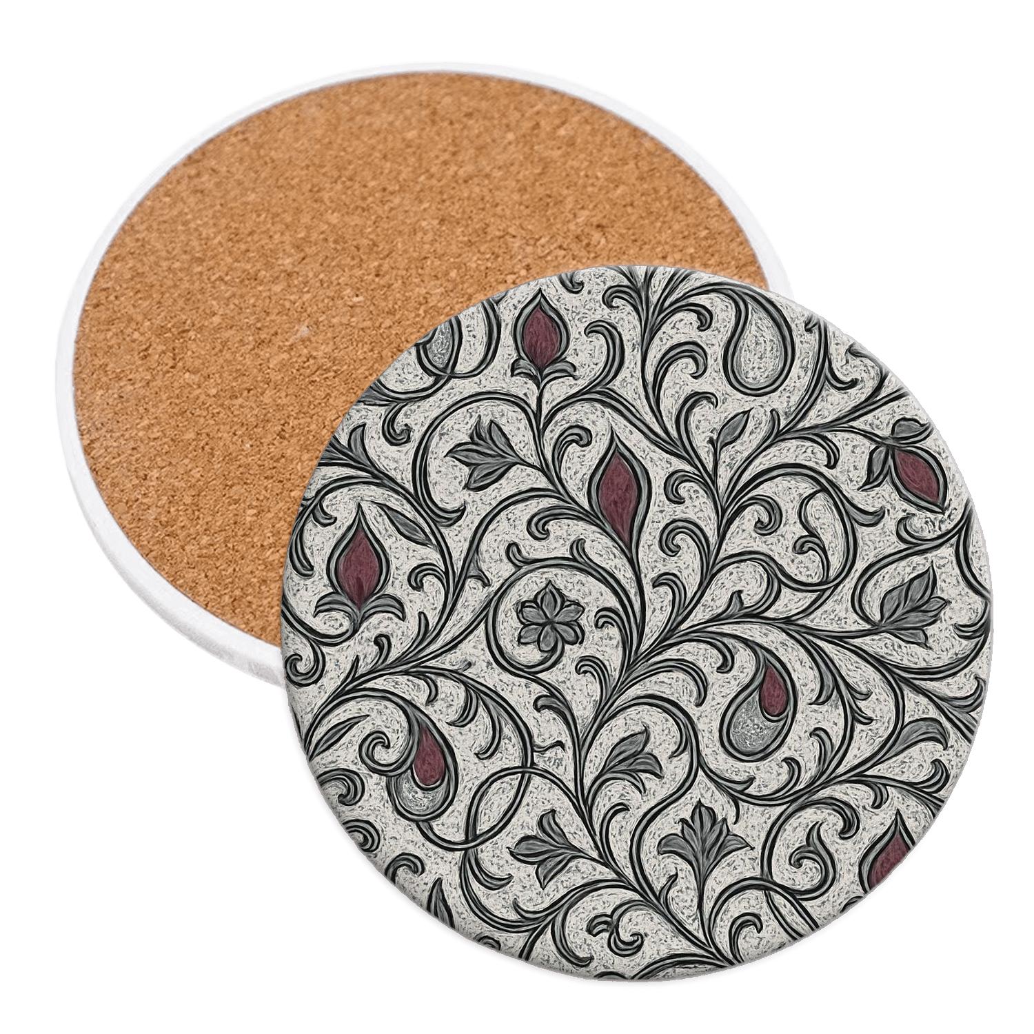 Mughal Bidri Meteor Vine Jali elegant tabletop coasters