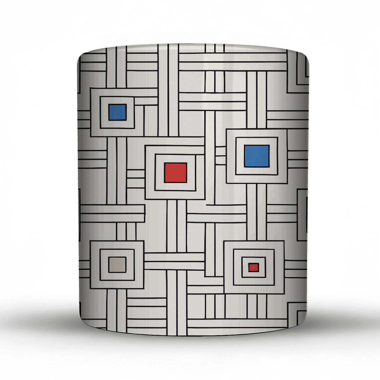 Bauhaus Weave Grid Resonance travel mugs with handles
