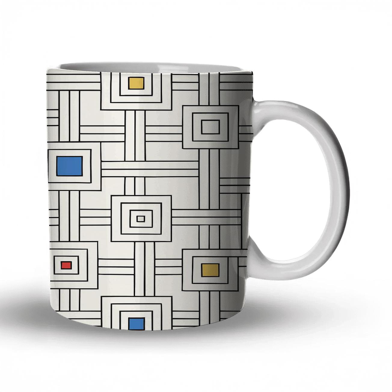 Bauhaus Weave Grid Resonance travel mugs with handles