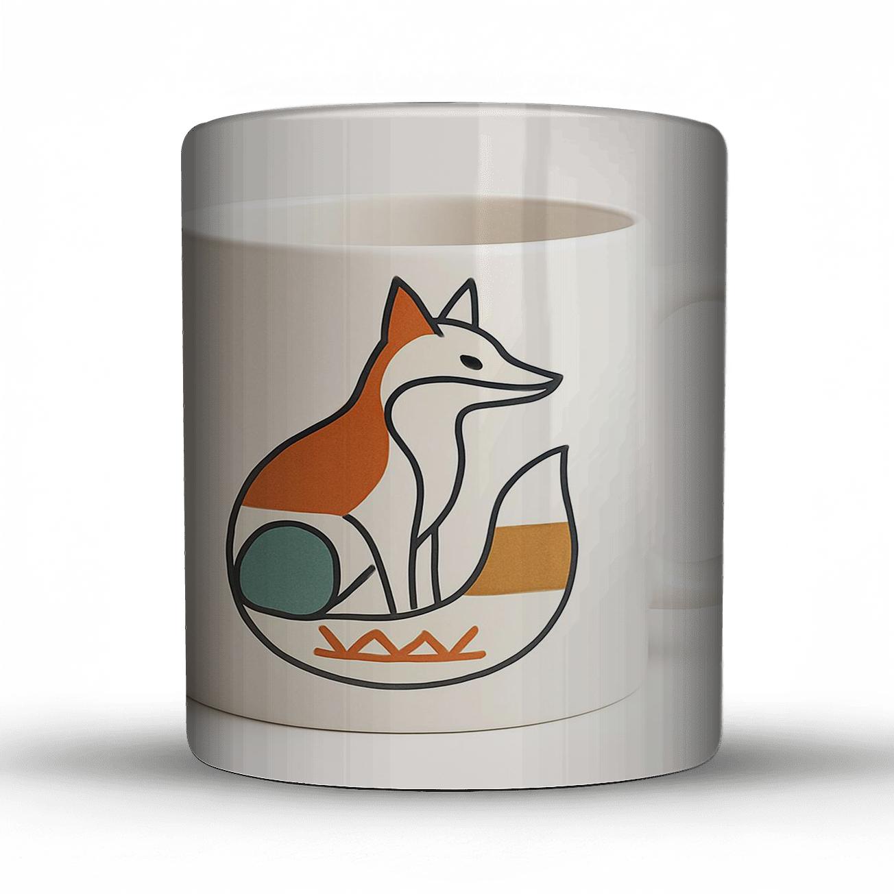 Bauhaus Fox Spiral Mug Line Art travel mugs with handles
