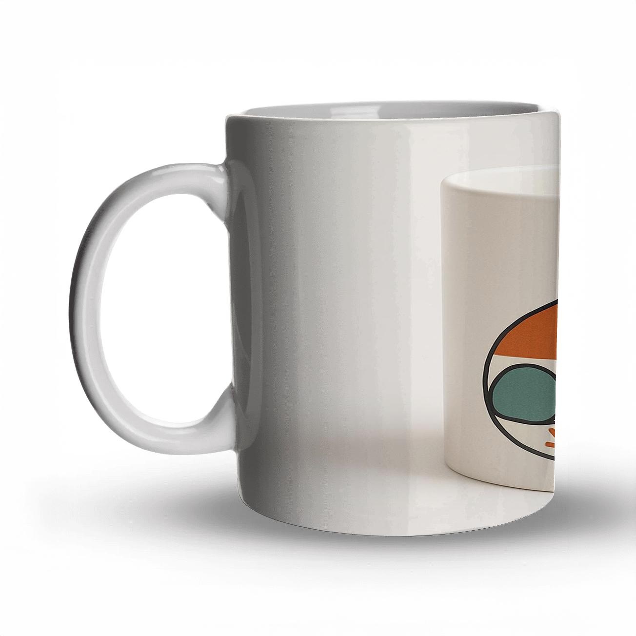 Bauhaus Fox Spiral Mug Line Art travel mugs with handles
