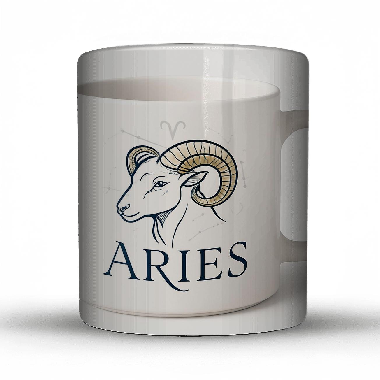 Aries Celestial Ram Line Art novelty coffee mugs