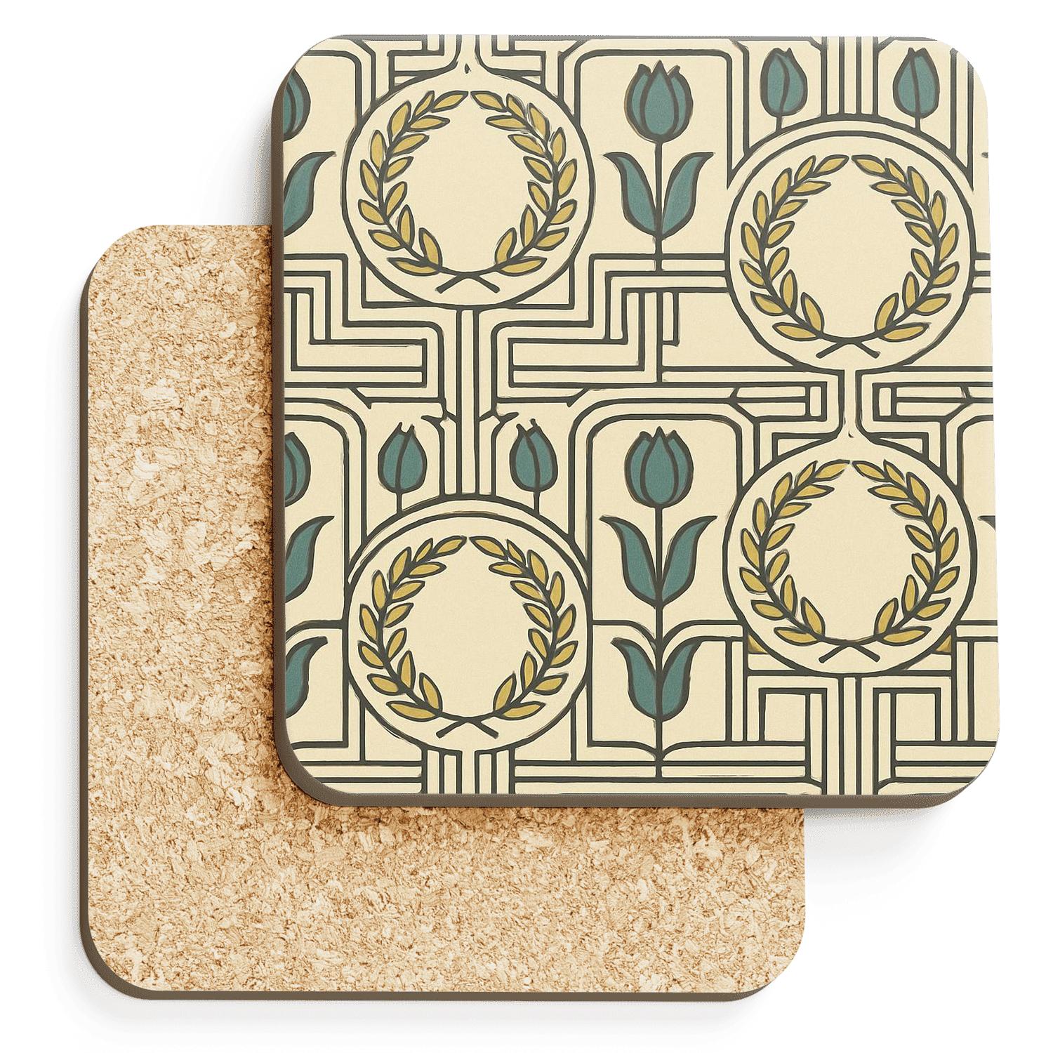 Vienna Secession Laurel Medallions elegant tabletop coasters