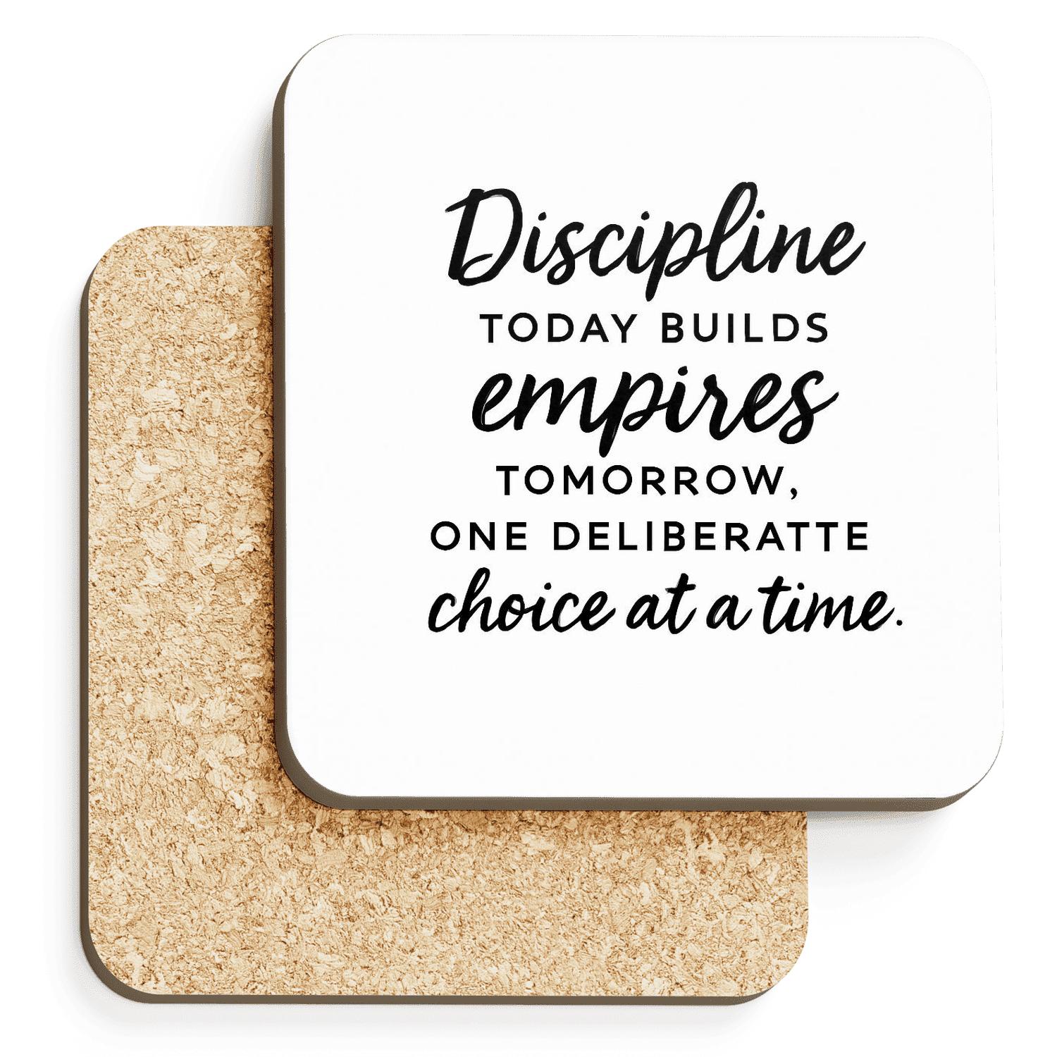 Discipline Builds Empires wooden table coasters