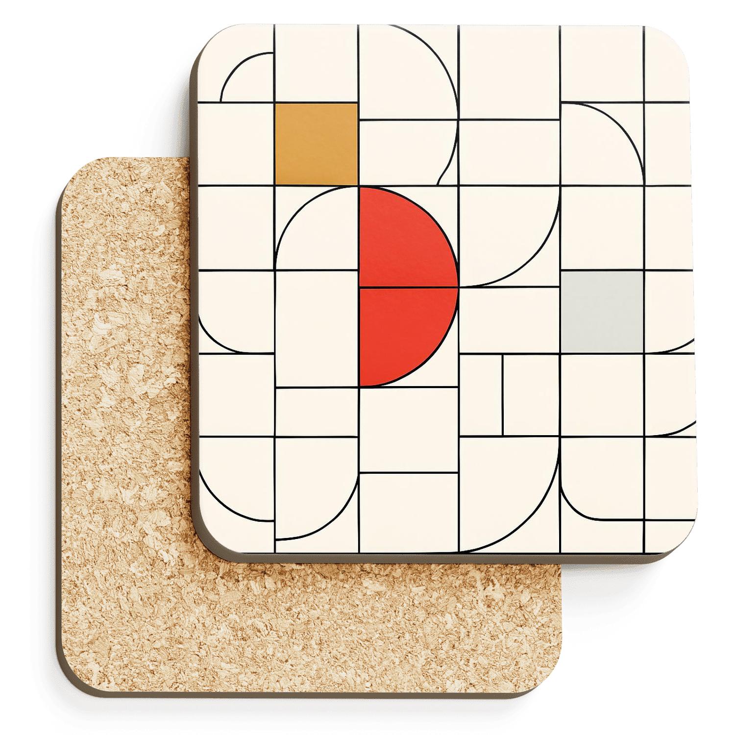 Bauhaus Concrete Interlock Grid custom engraved coasters