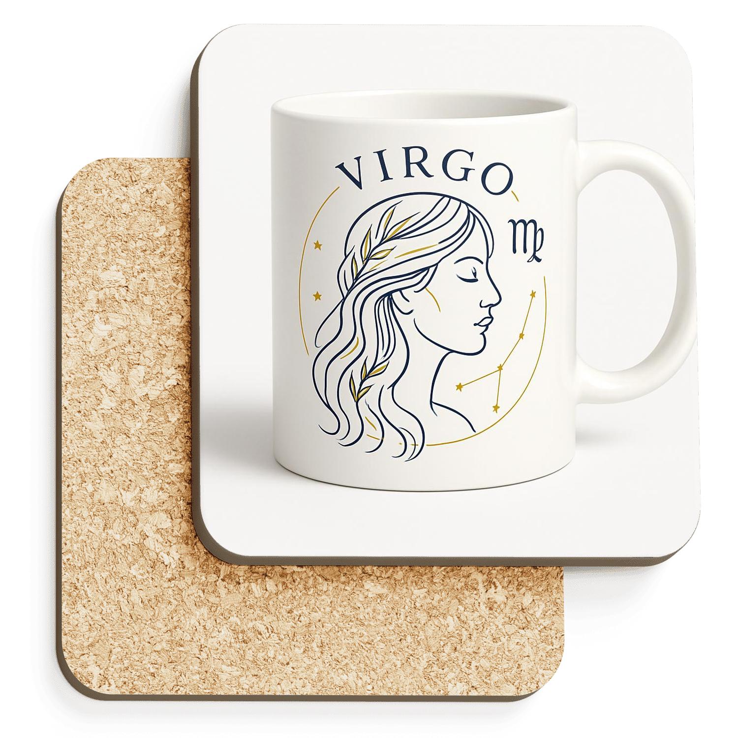 Virgo Maiden Zodiac Blueprint Mug Art cork coaster sets