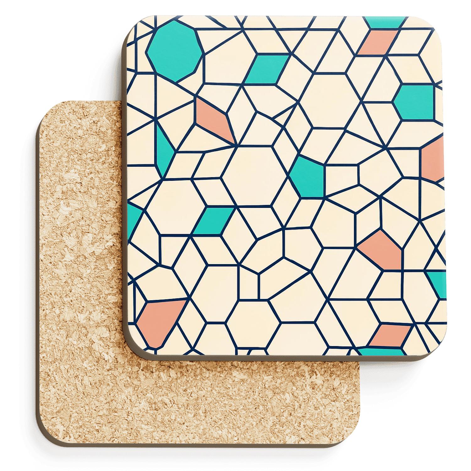 Girih Quasicrystal Star Weave coasters for home decor