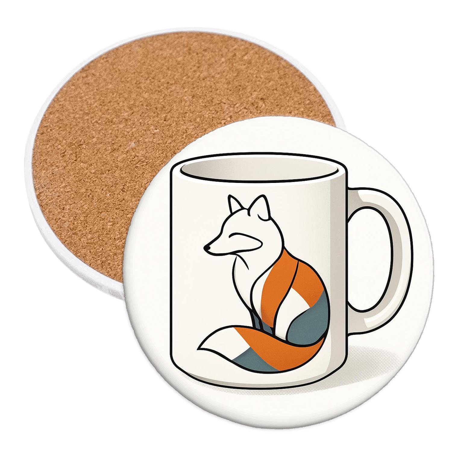 Bauhaus Arctic Fox Ribbon absorbent drink coasters