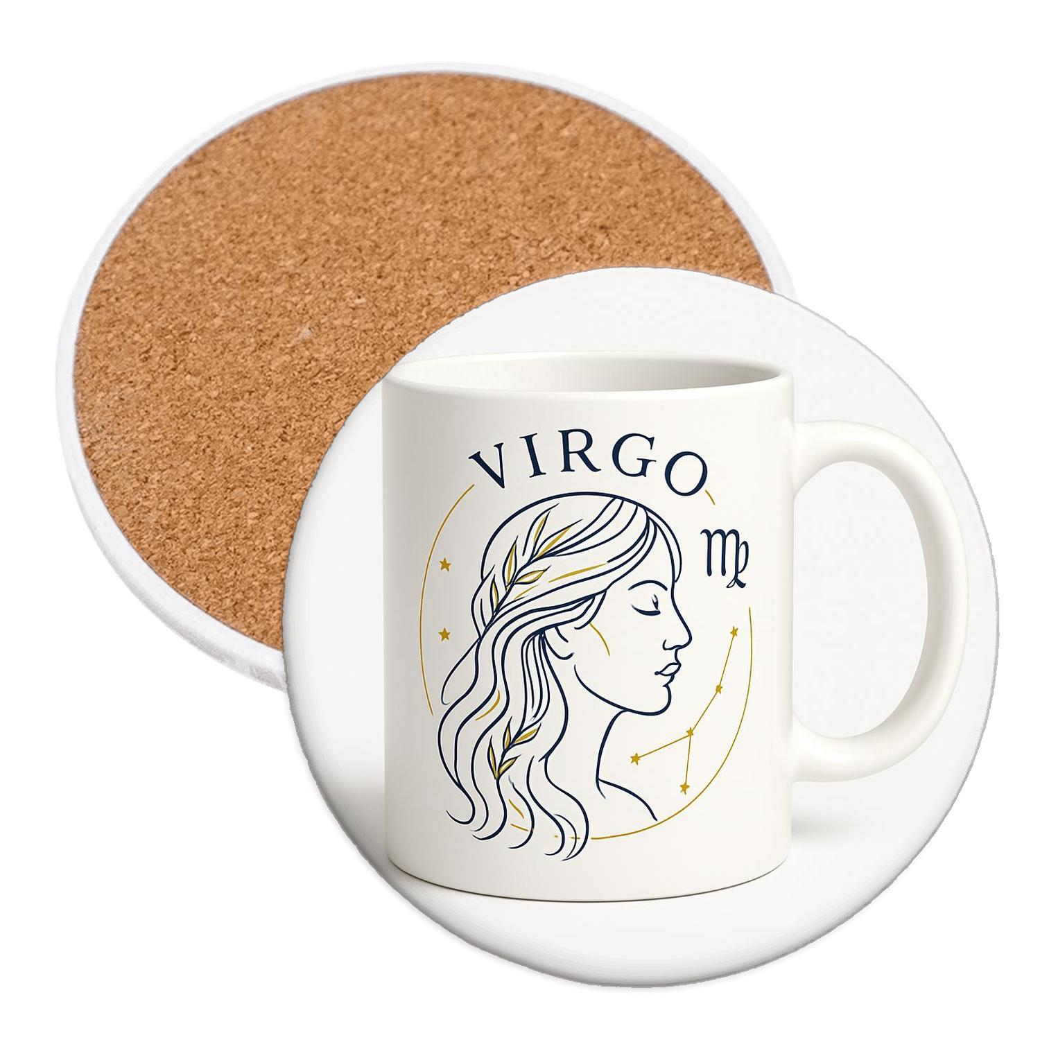 Virgo Maiden Zodiac Blueprint Mug Art absorbent drink coasters