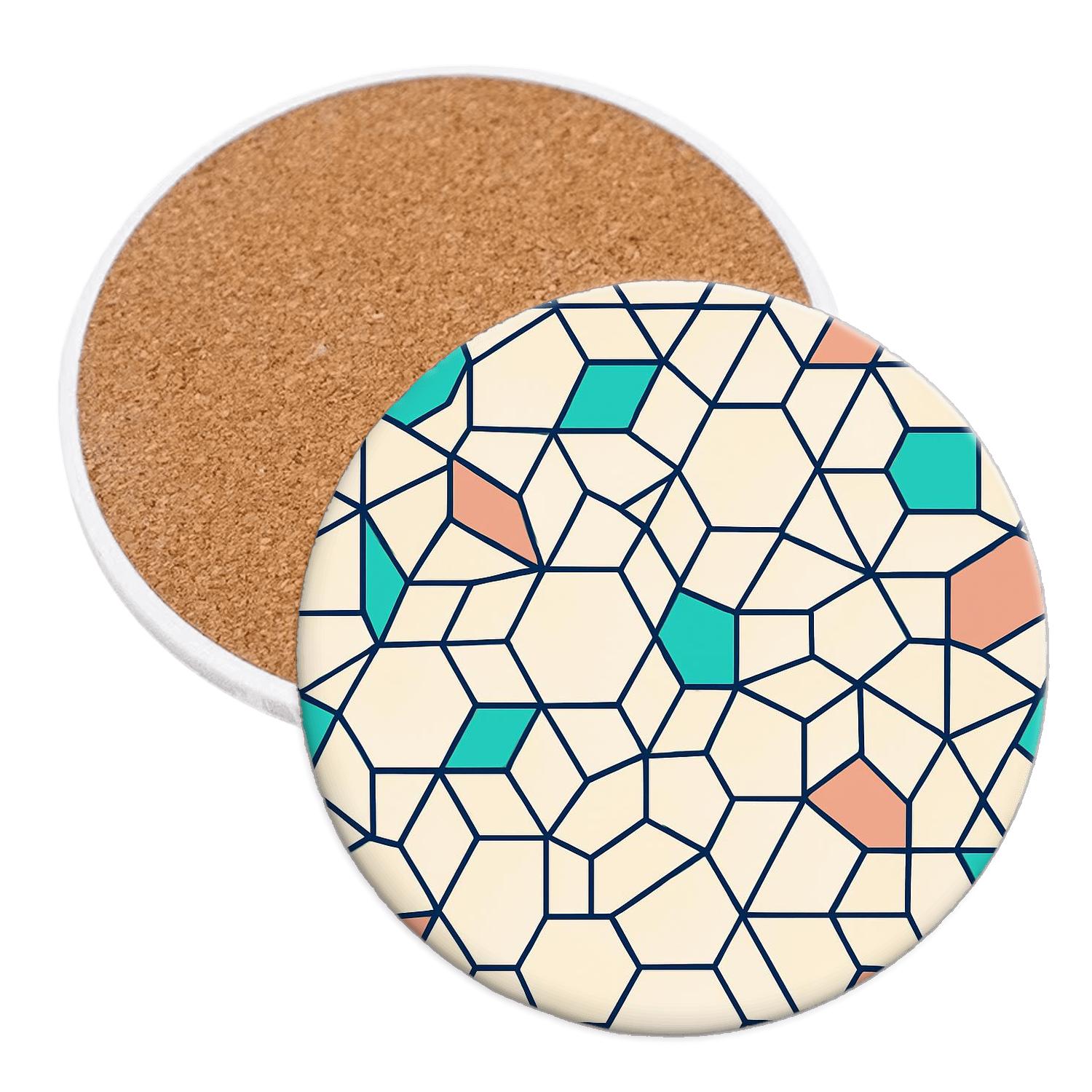 Girih Quasicrystal Star Weave stone coaster collections