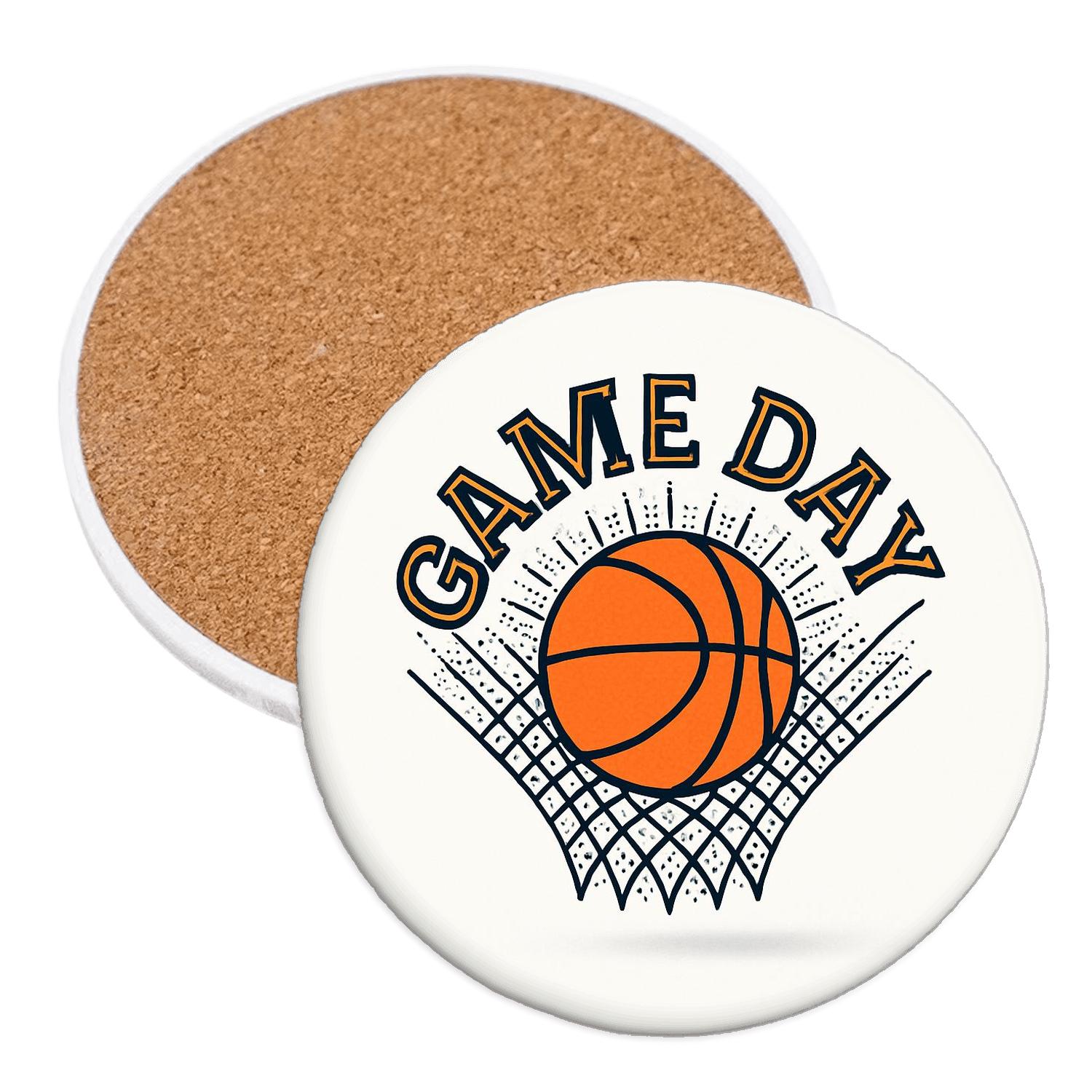 Basketball Net Geometry Game Day personalized drink coasters