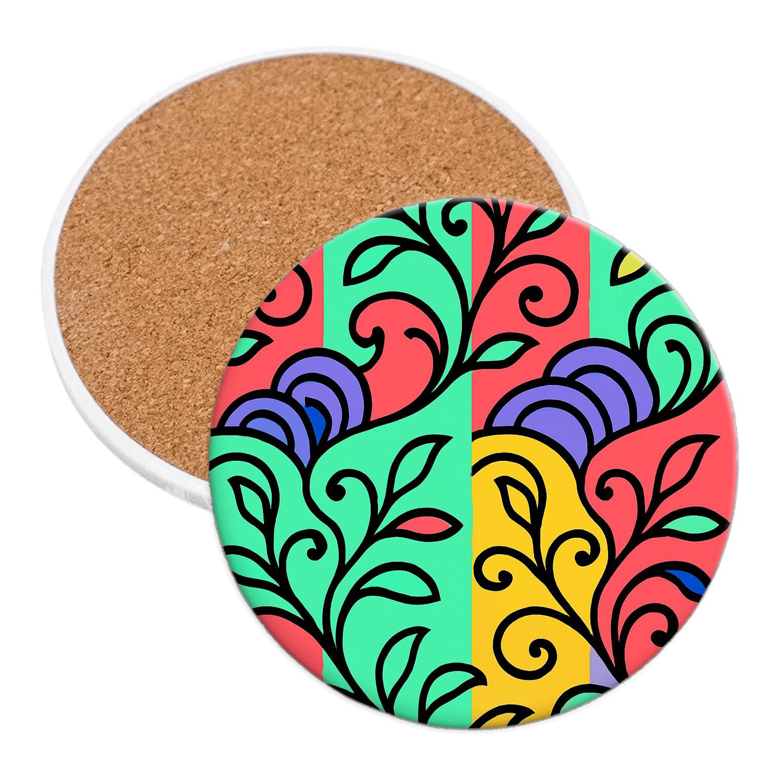 Rinpa Aurora Arabesque Minimal coasters for home decor