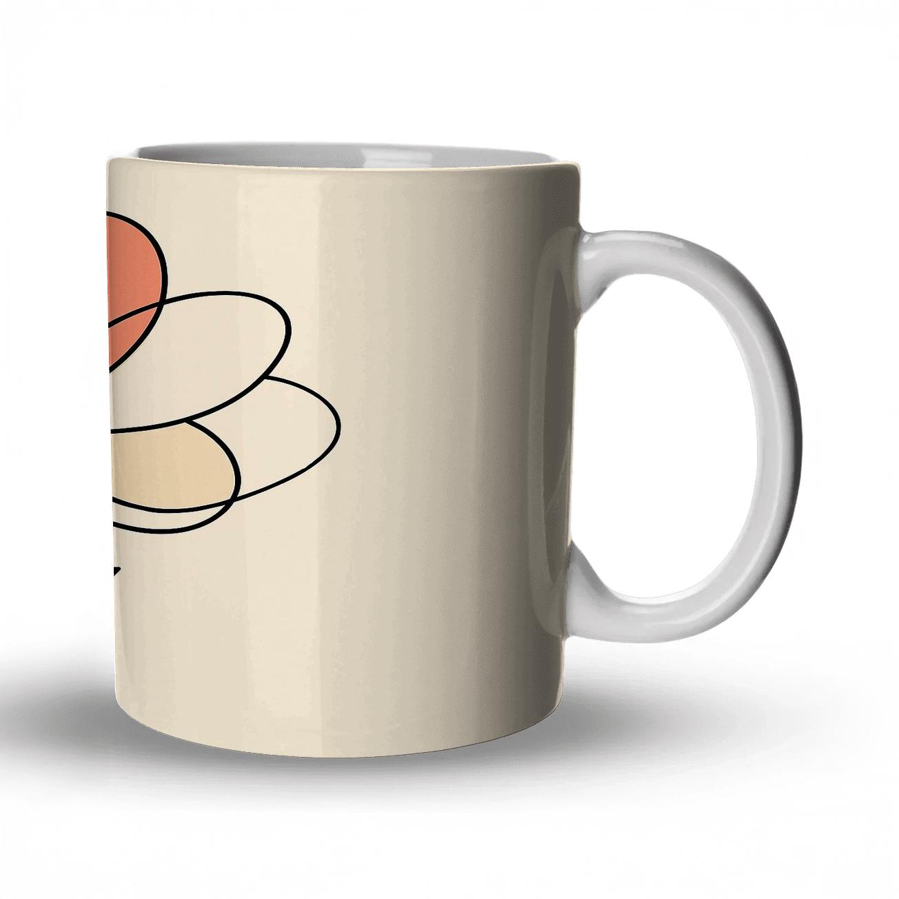 Orbital Bloom Line Art personalized mugs