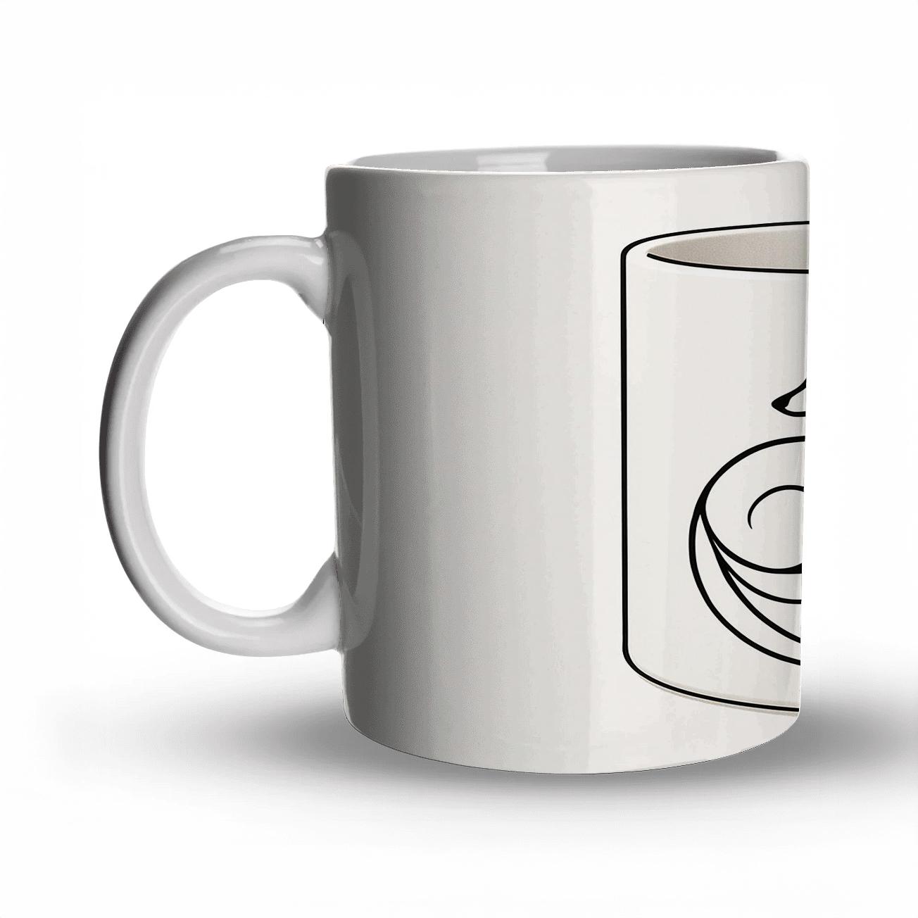 Art Nouveau Fox Scrollwork Mug personalized mugs
