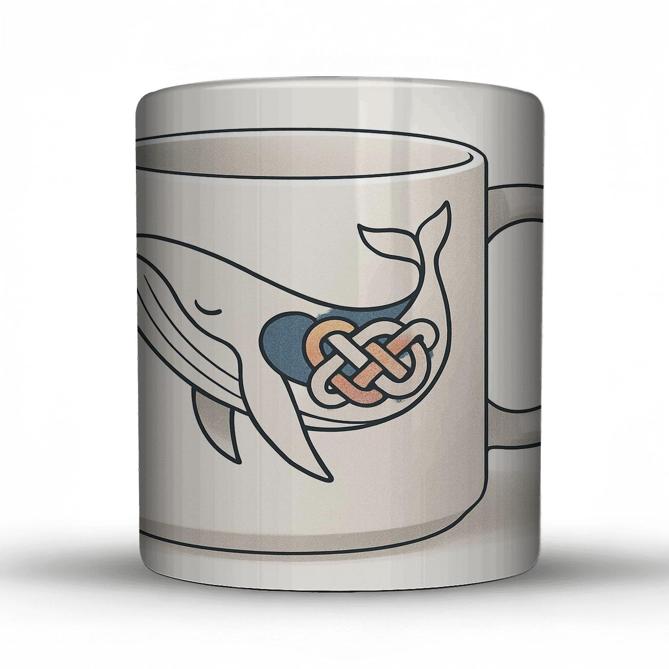 Nordic Whale Knot Pattern Mug travel mugs with handles
