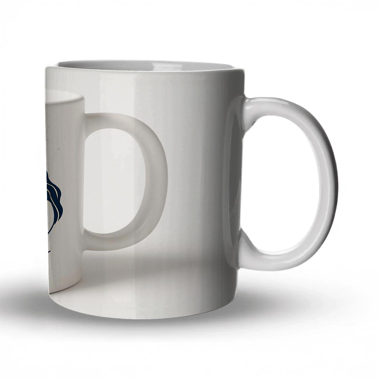 Gemini Twin Figures Constellation Ring Gold Navy Line Art custom printed mugs