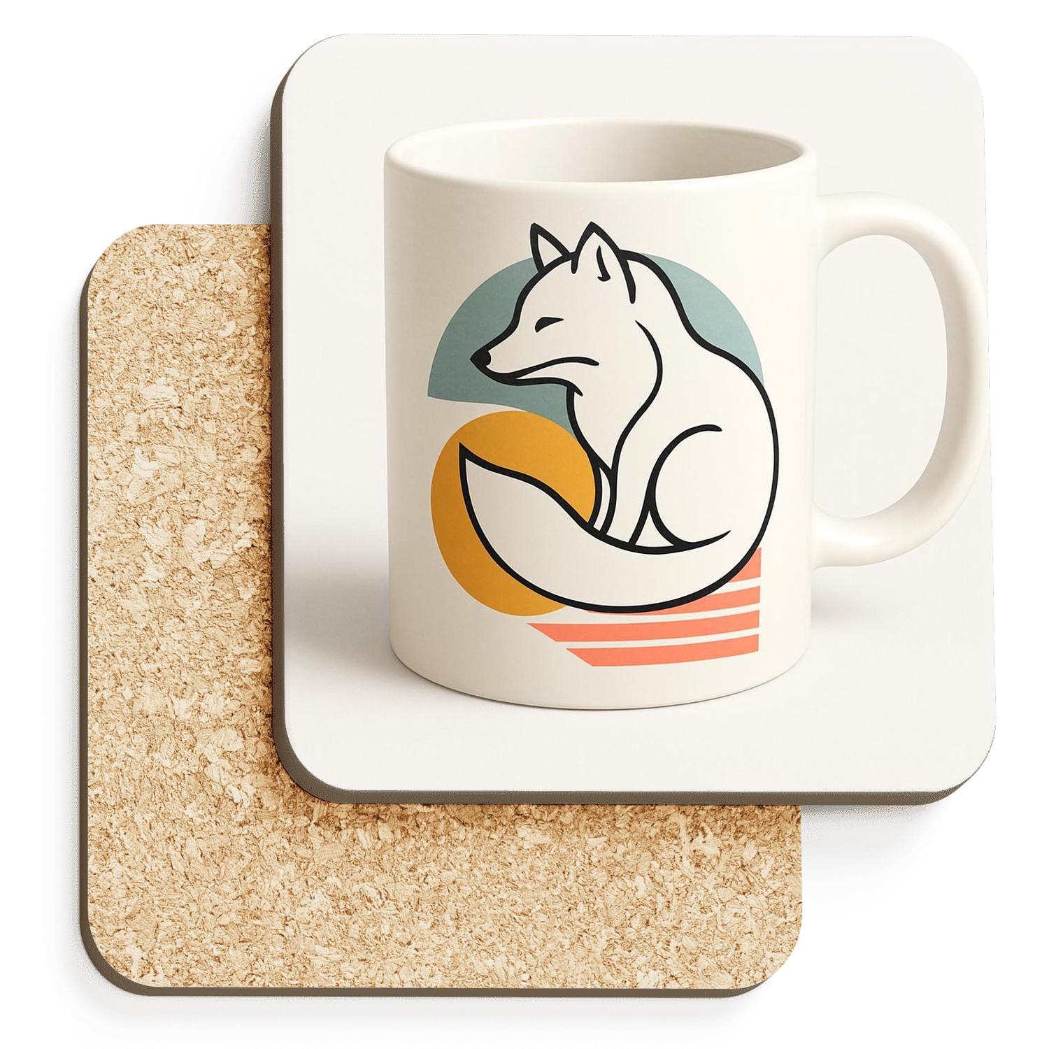 Arctic Fox Bauhaus Rhythm Mug absorbent drink coasters