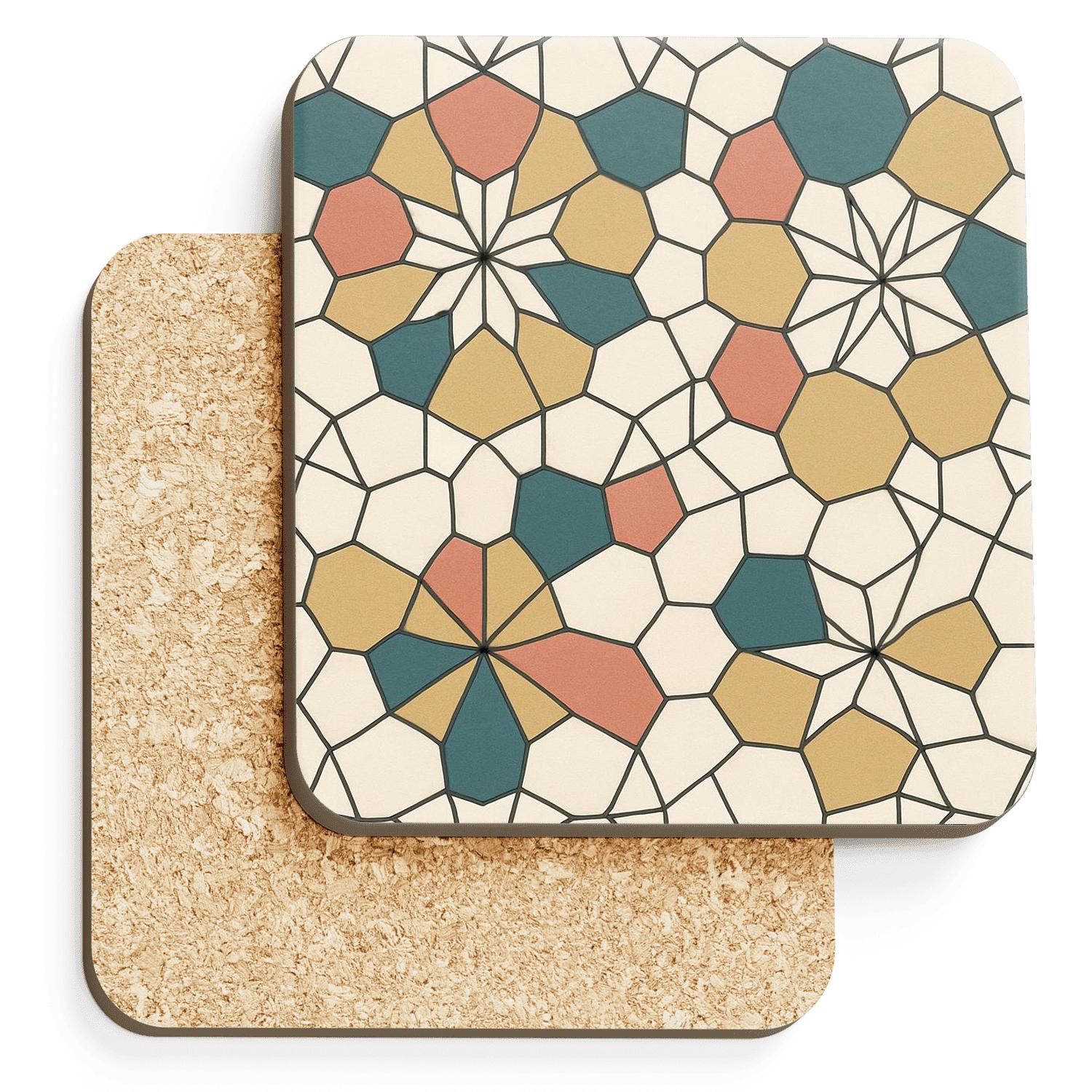 Girih Quasicrystal Rosette Network elegant tabletop coasters