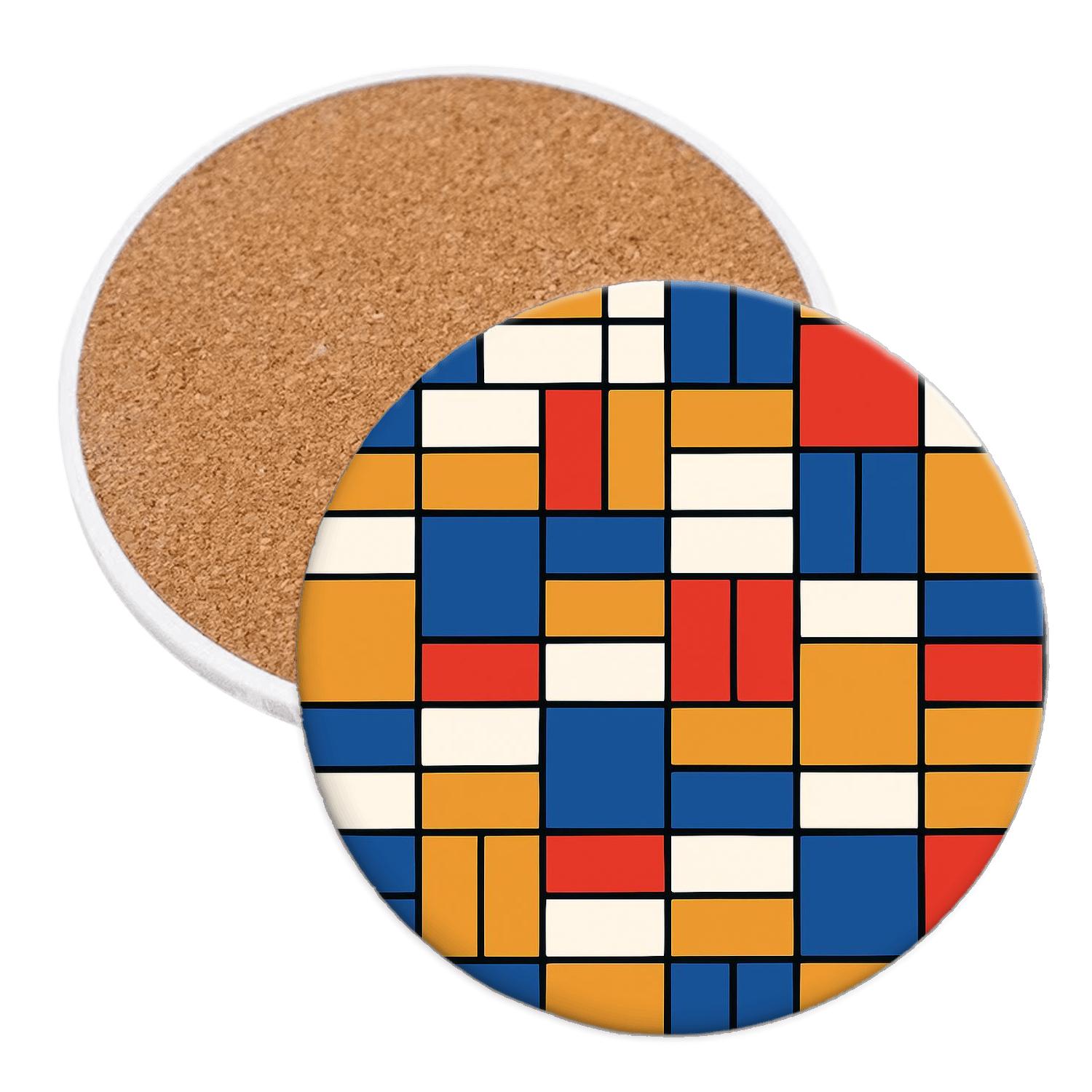 De Stijl Star Lattice absorbent drink coasters