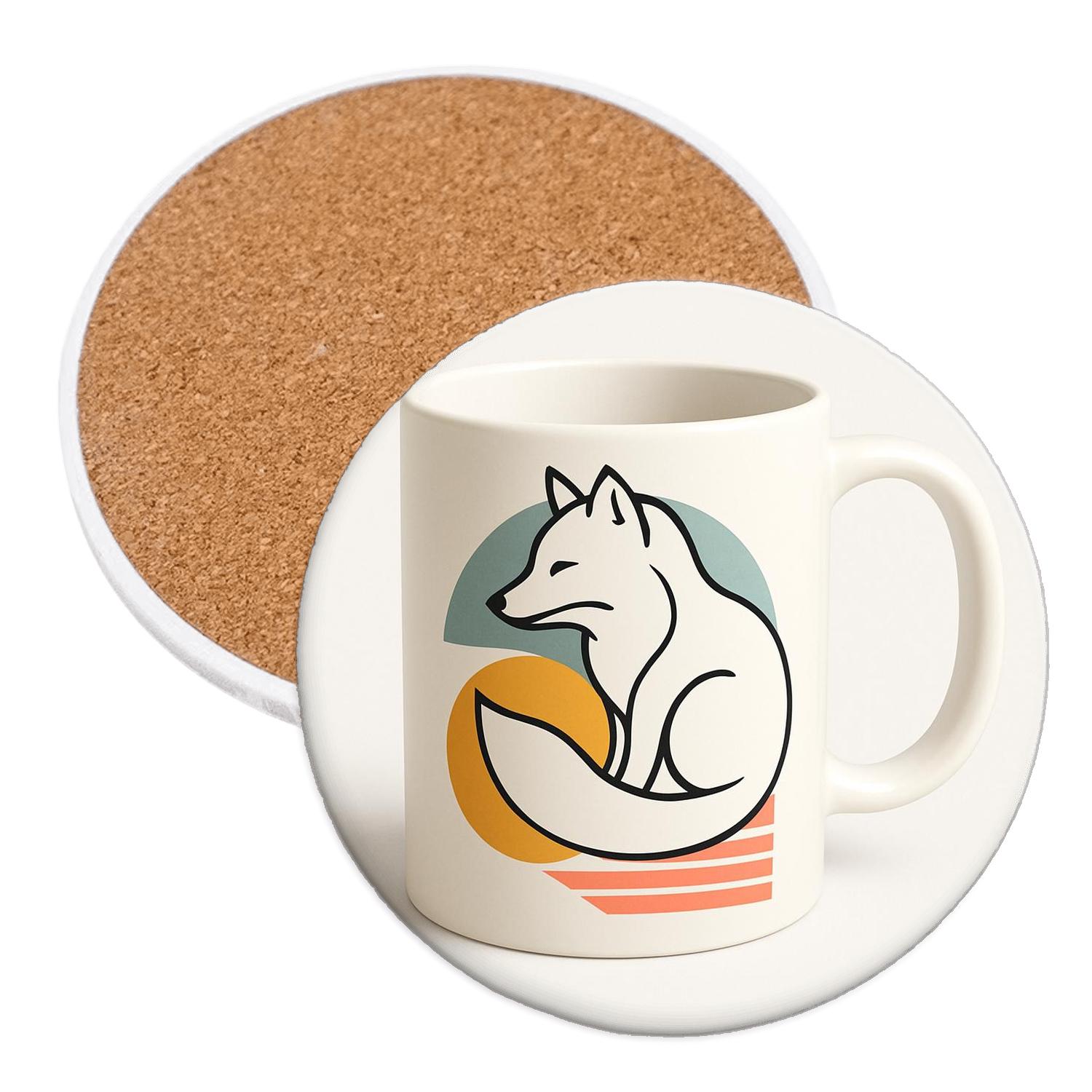 Arctic Fox Bauhaus Rhythm Mug personalized drink coasters