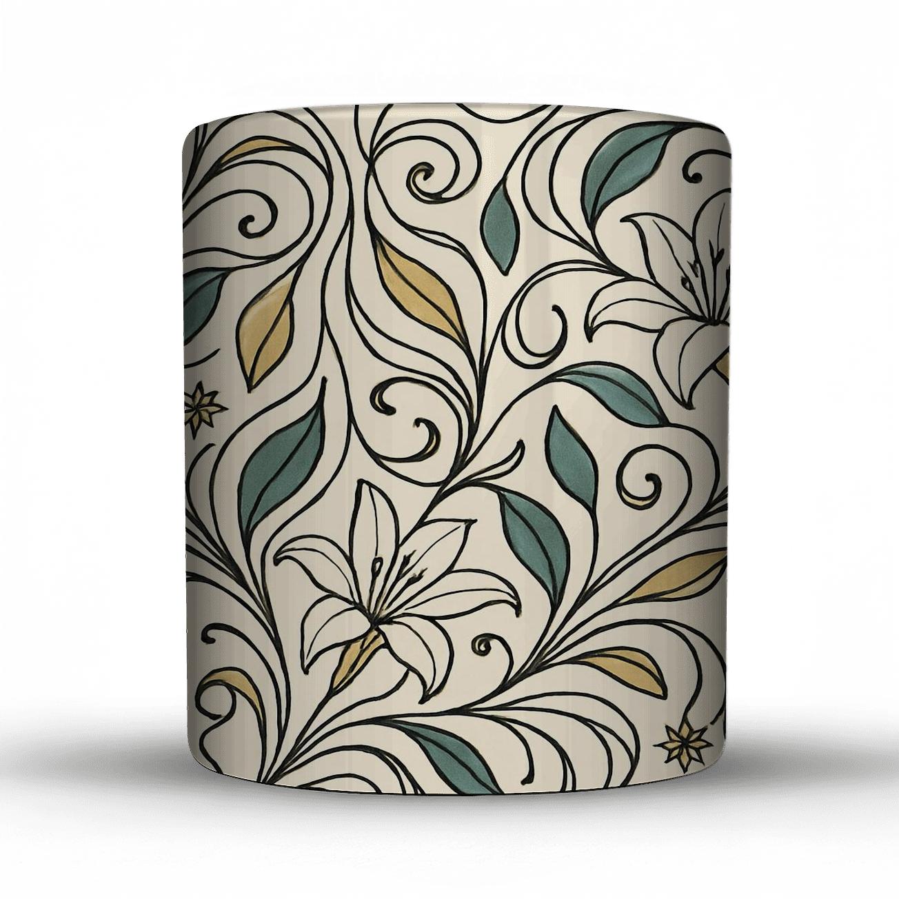 Art Nouveau Celestial Vine Filigree insulated thermal mugs
