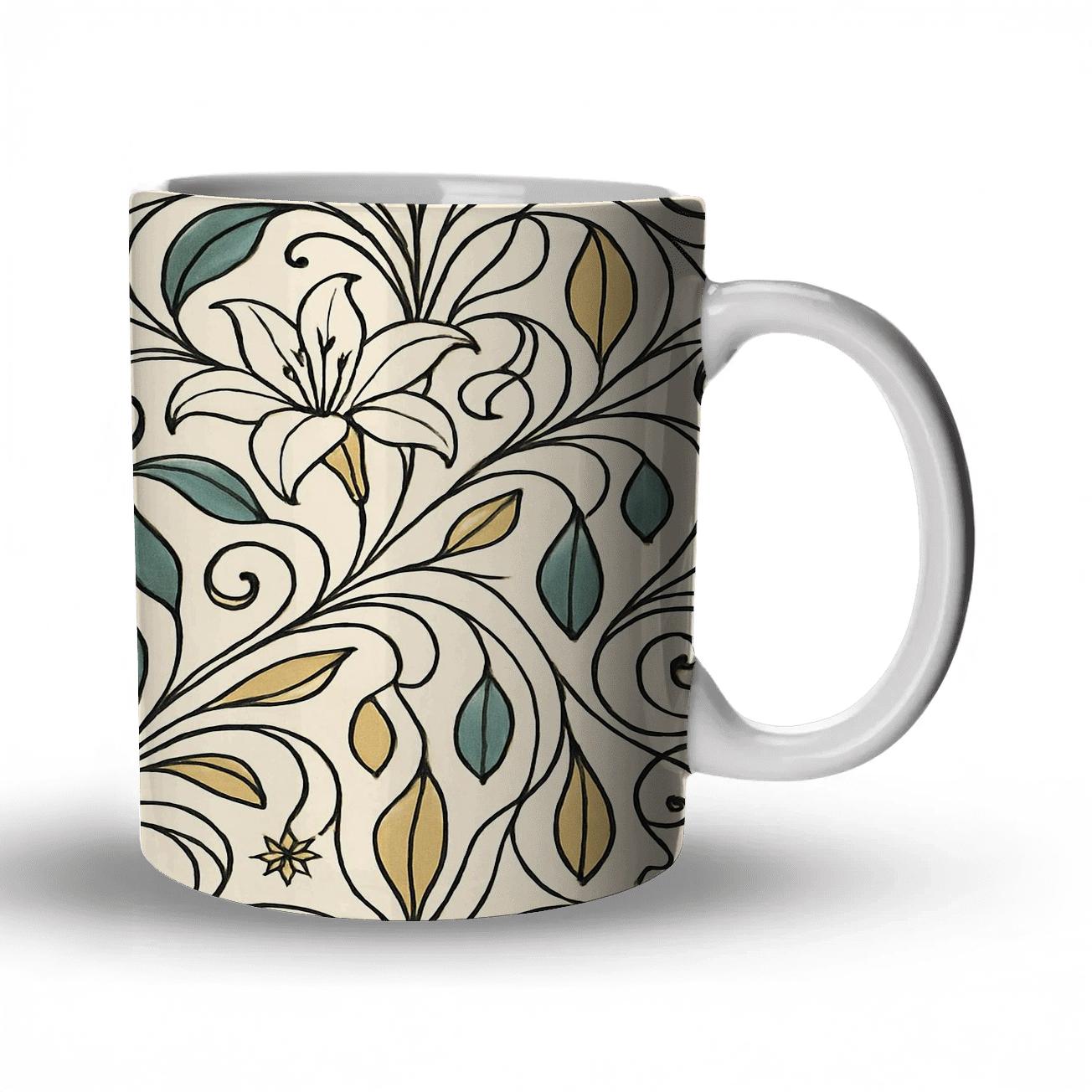 Art Nouveau Celestial Vine Filigree insulated thermal mugs