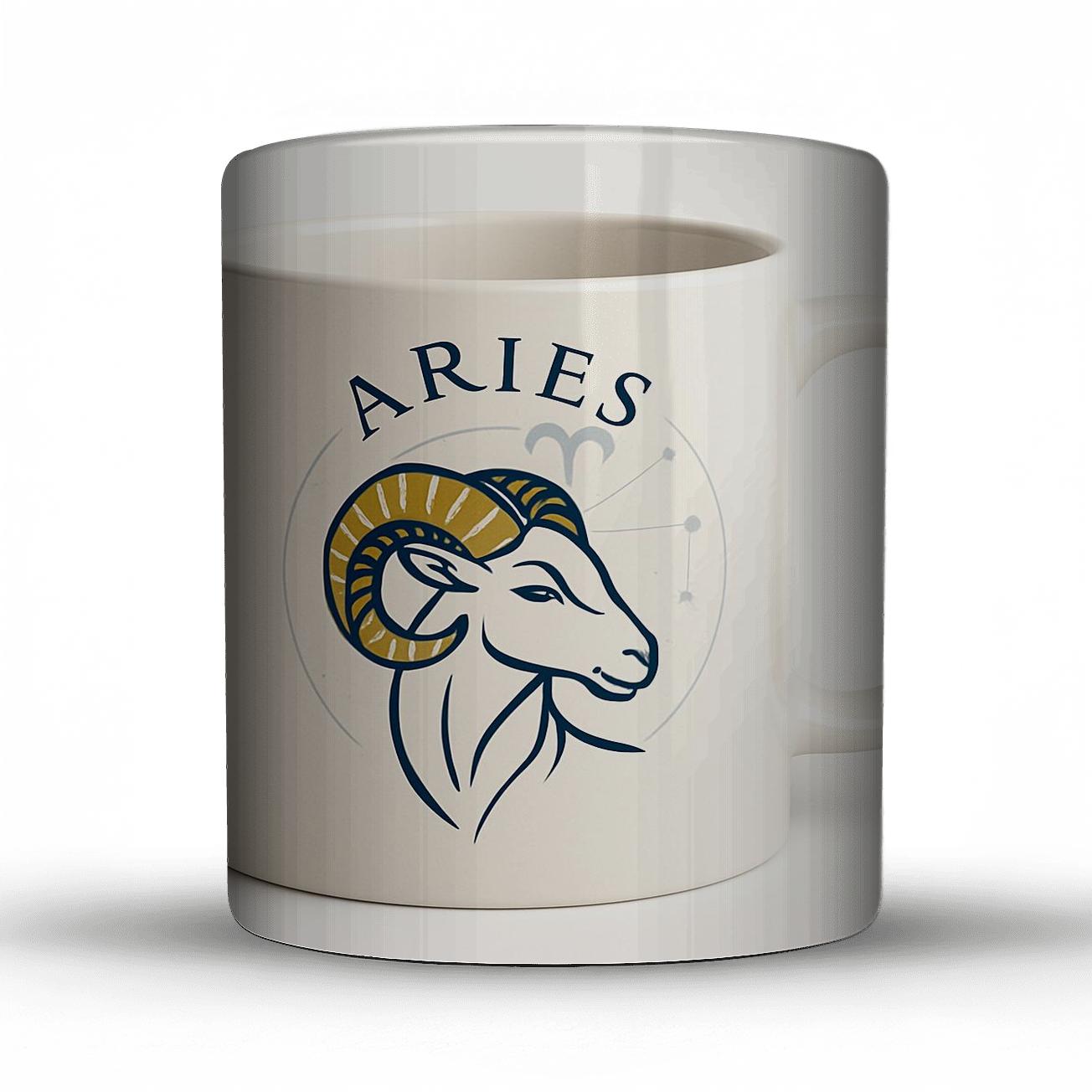 Aries Celestial Ram Foil Line Art Mug Design insulated thermal mugs