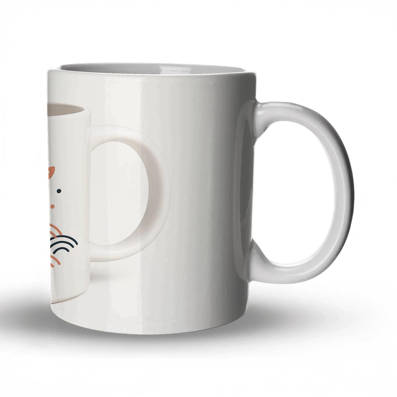 Rinpa Fox Wave Linework insulated thermal mugs