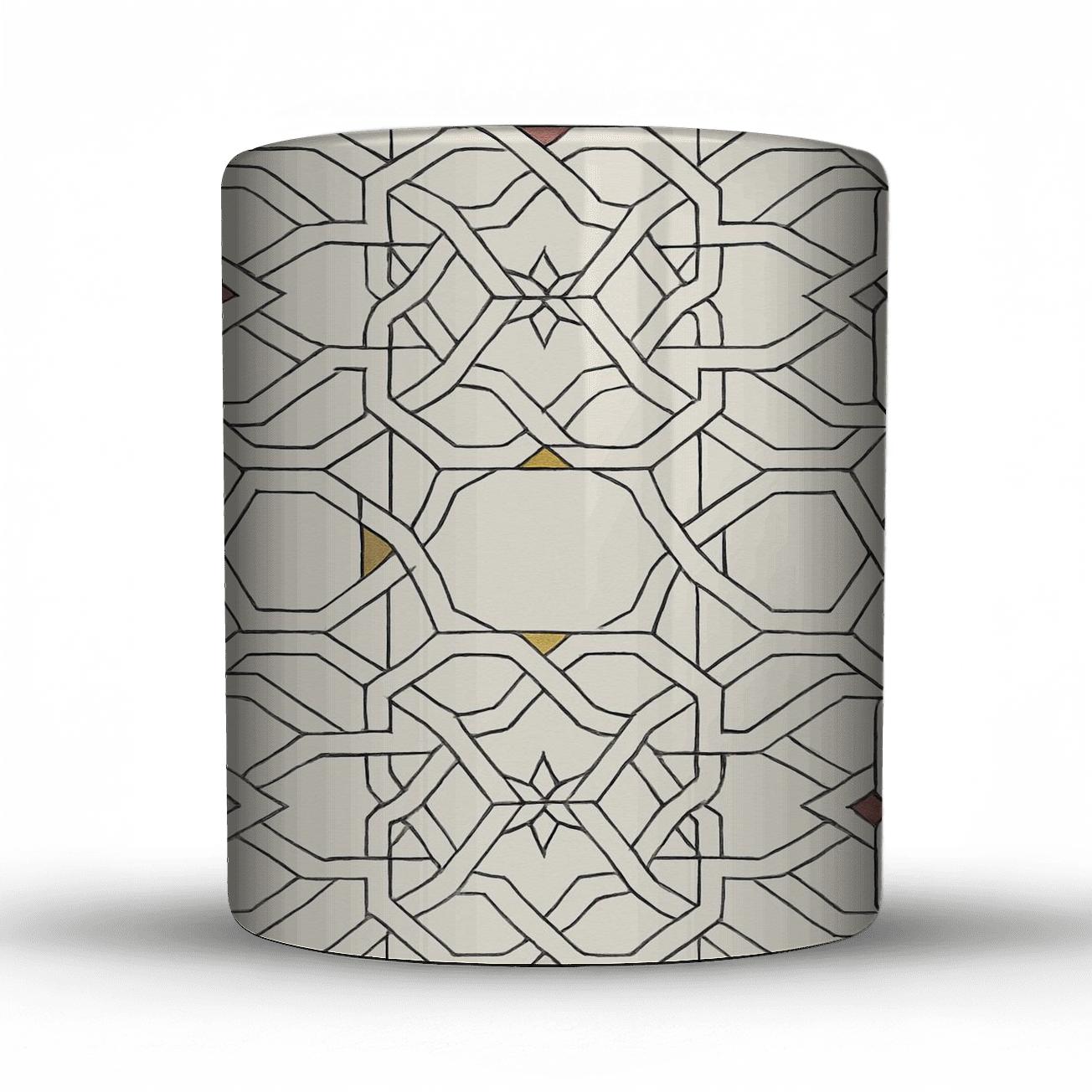 Girih Star Polygon Minimal Ornament custom printed mugs