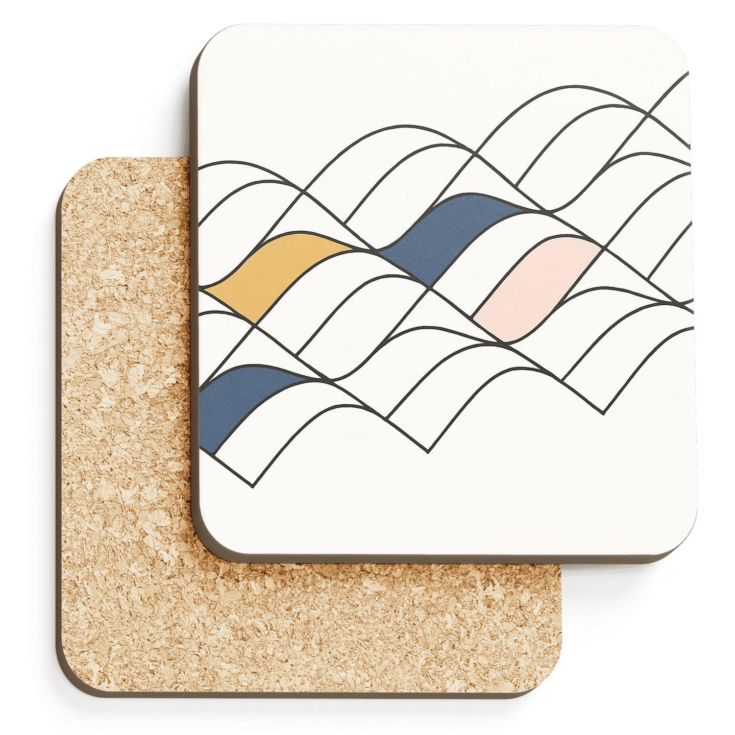 Tectonic Wave Geometry elegant tabletop coasters
