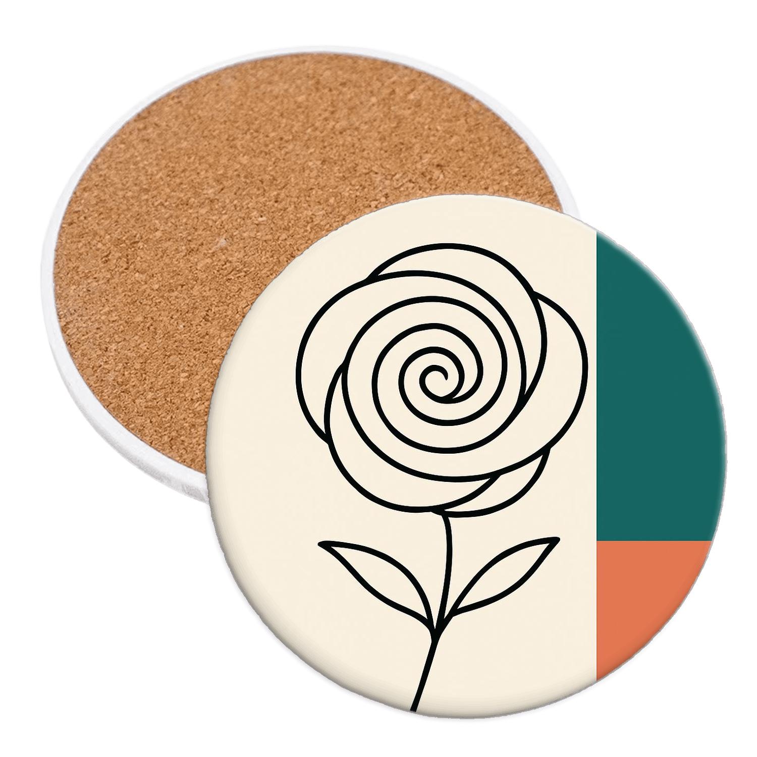Orbit Bloom Spiral custom engraved coasters